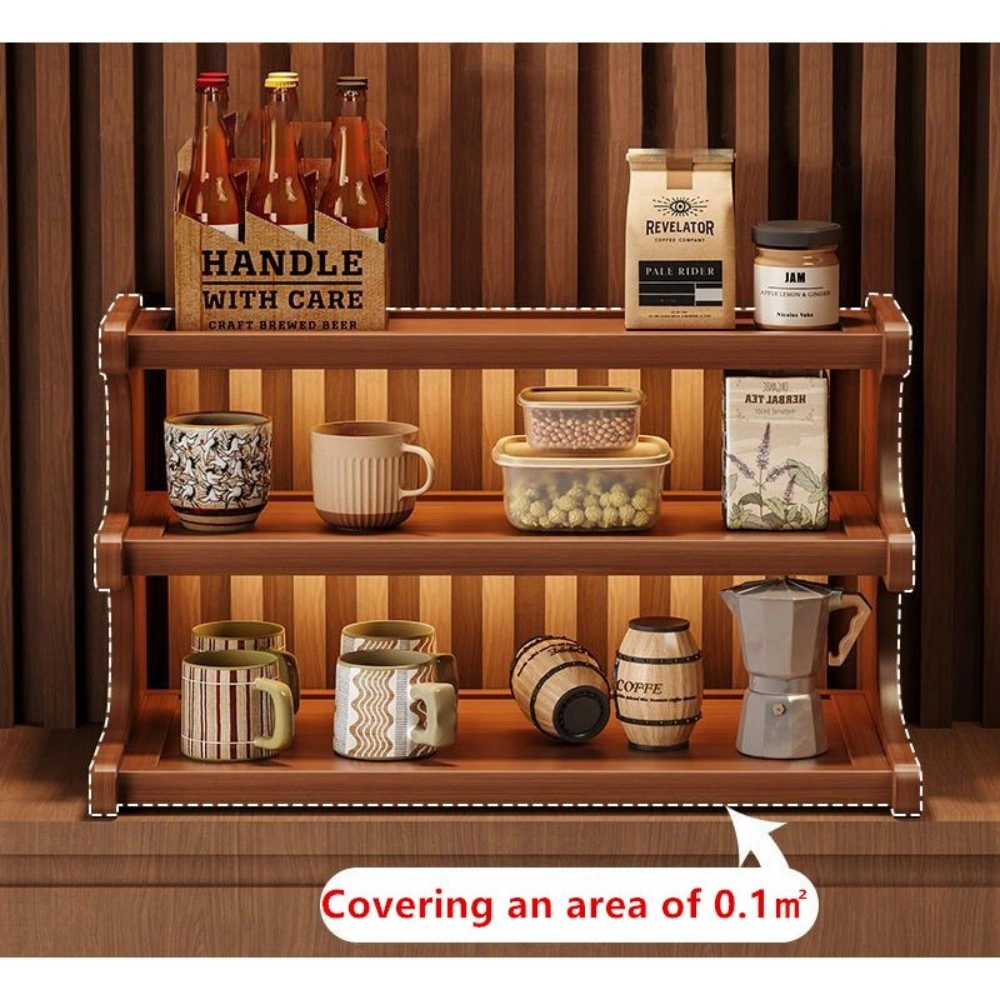 3 Tier Tabletop Cup Storage Rack - Coffee Mug Display Shelf & Holder, Space-Saving Desk Organizer view 5