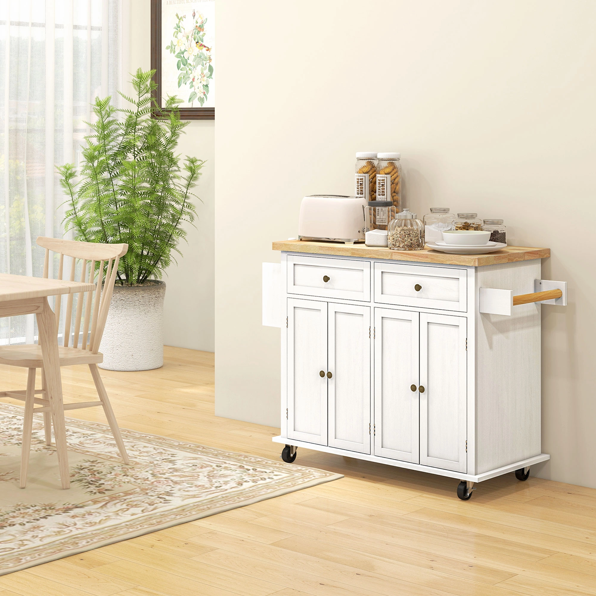 Kitchen Storage Cabinet with Doors & Shelves, Freestanding Pantry Cupboard for Home Office Dining Room Organization