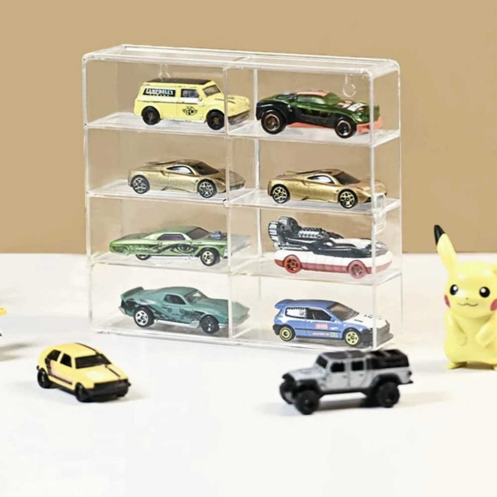 1:64 Acrylic Display Case Box for 1:64 Car Model Diecast with Door Cabinet Shelf