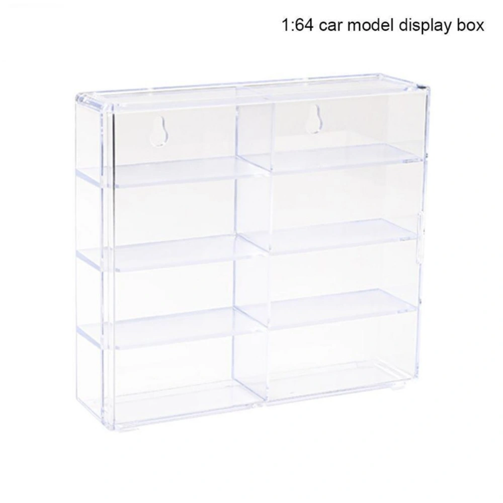 1:64 Acrylic Display Case Box for 1:64 Car Model Diecast with Door Cabinet Shelf view 3