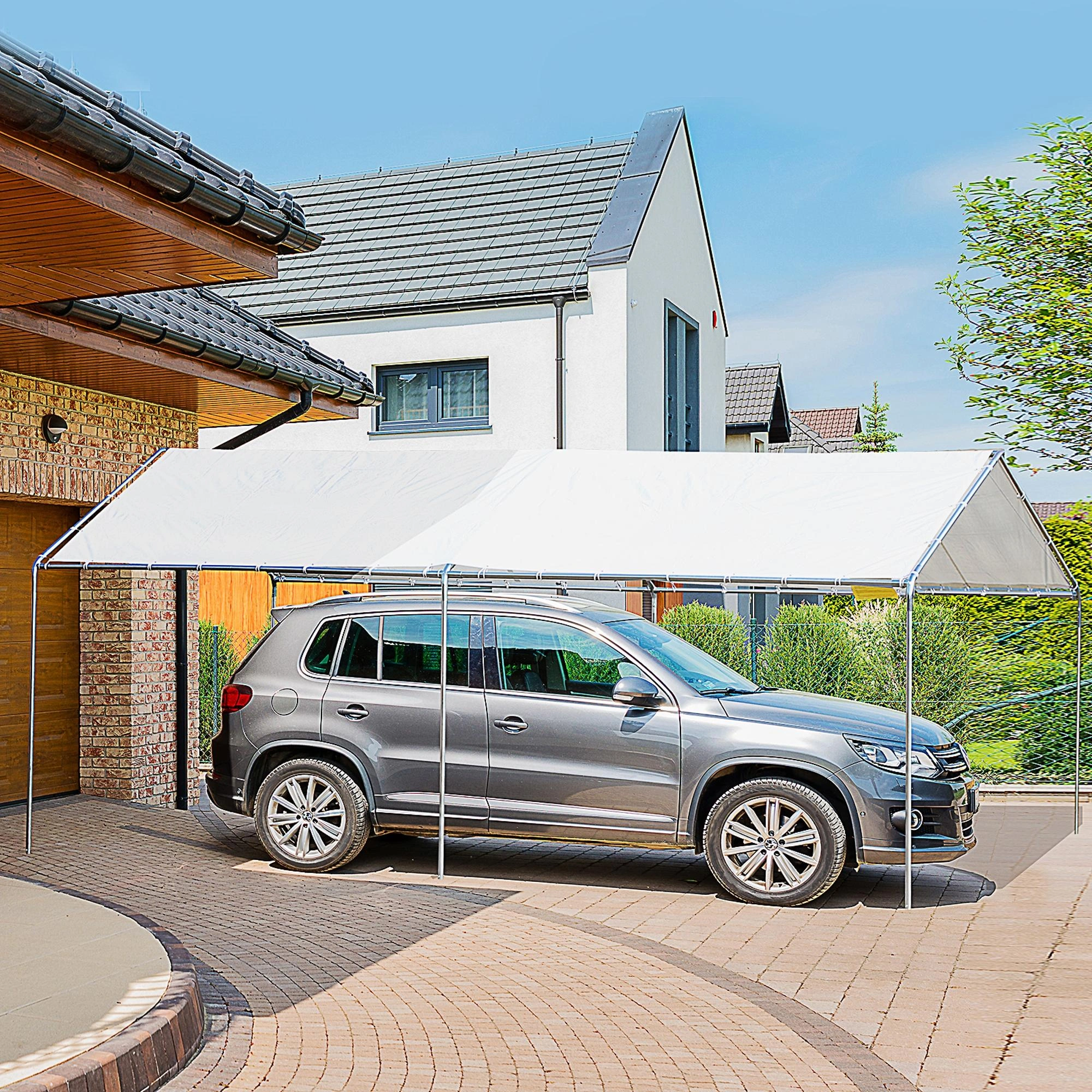 Hardtop Gazebo 10x10ft Steel Frame Canopy Tent with Ventilation Roof, Outdoor Garden Patio Shelter, 2 Doors & Sides, Grey
