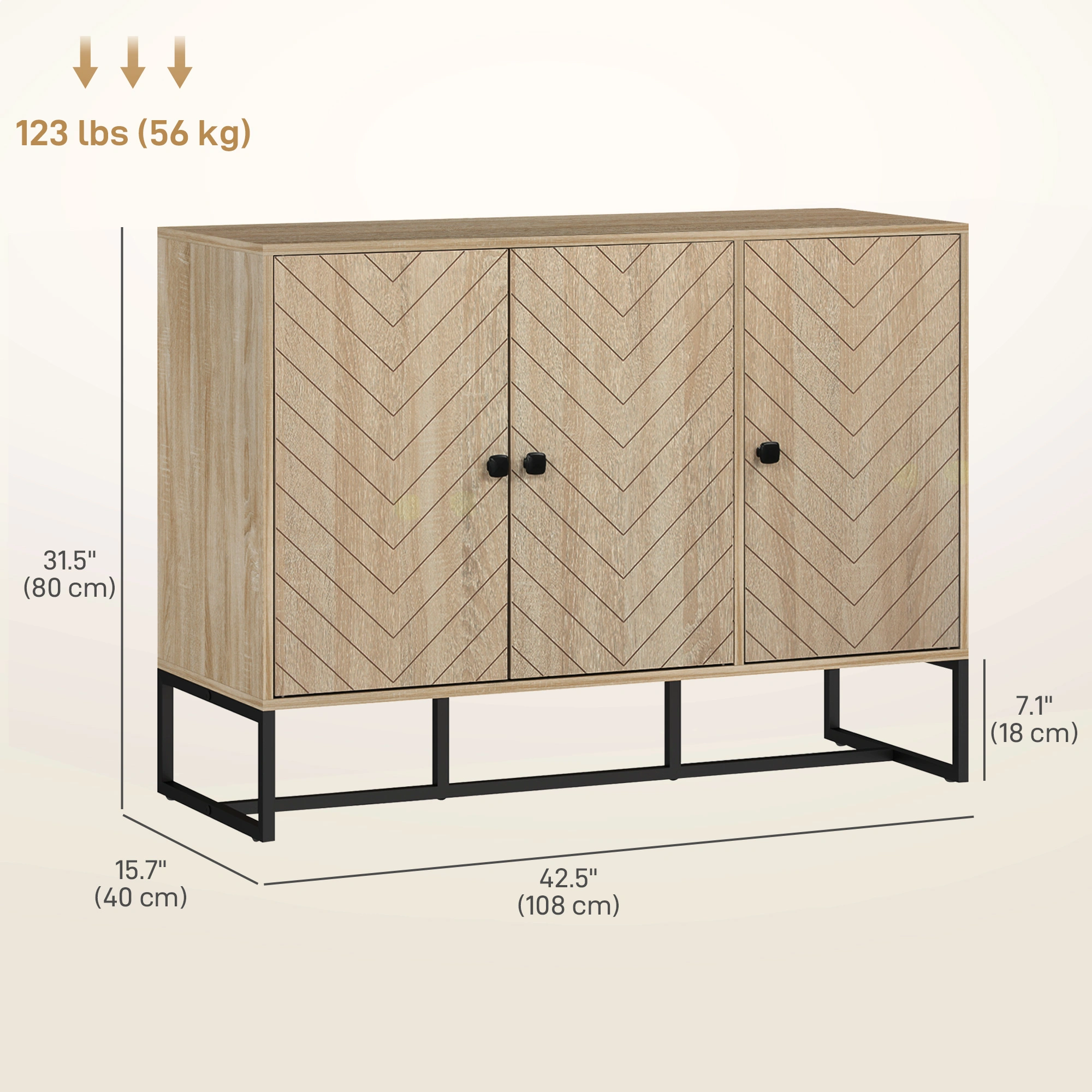 Modern Kitchen Storage Cabinet with Doors and Shelves, Freestanding Pantry Cupboard, White view 2