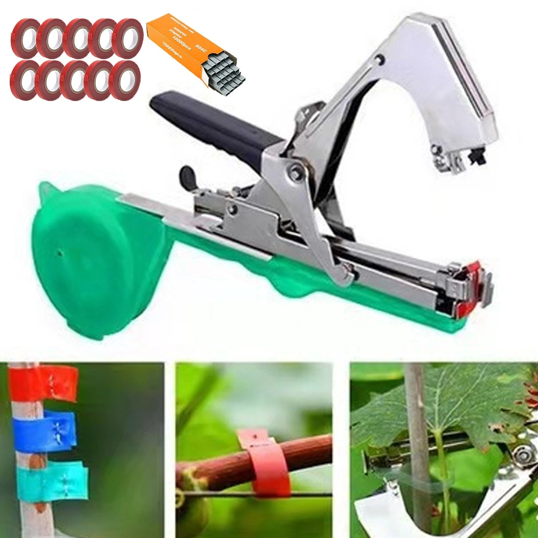 Tapetool Binding Pliers Set with Binding Tape & Staples - Professional Plant Binder Tool Kit view 2