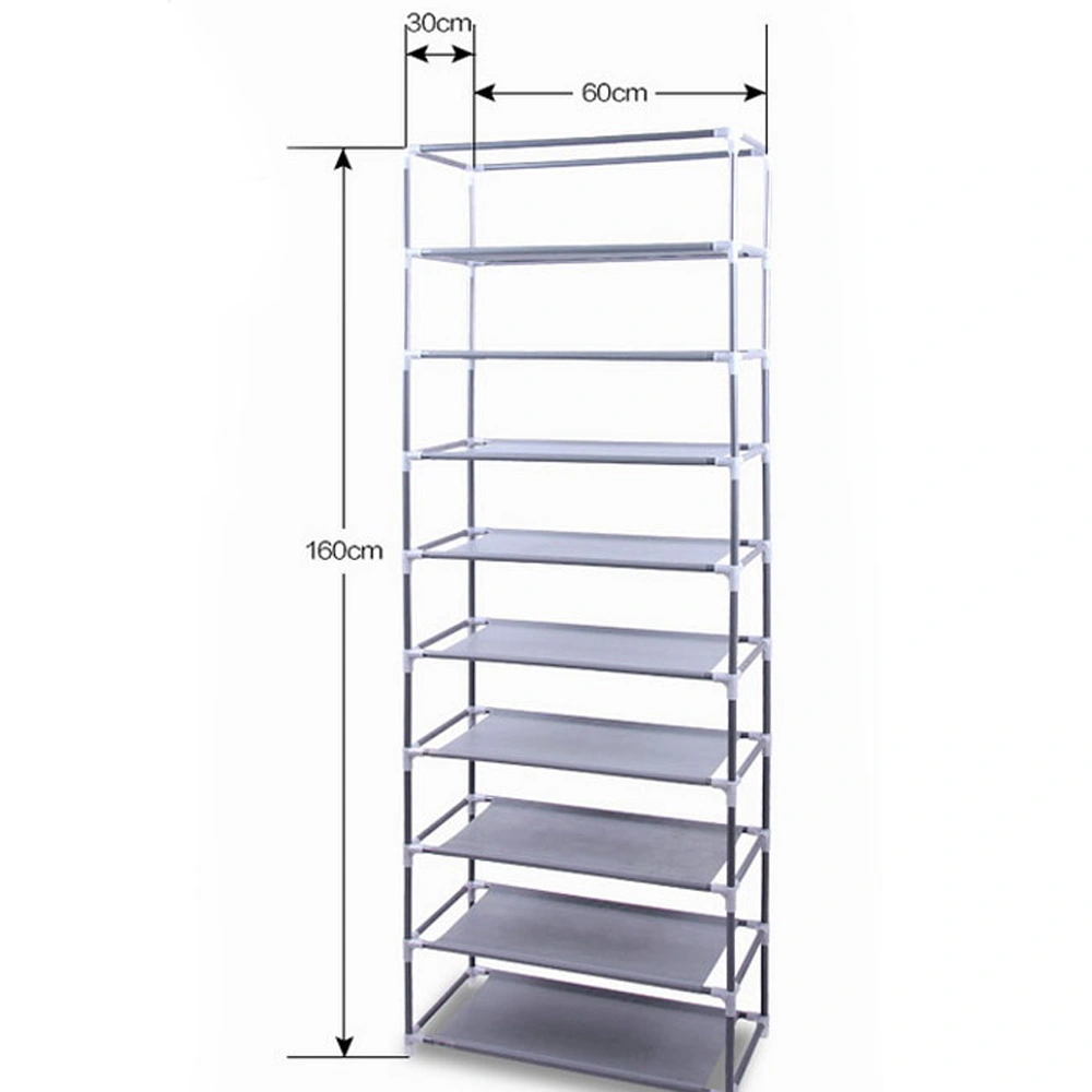 9-Tier Non-Woven Fabric Shoe Rack, Rose Red - Space-Saving Multi-Layer Shoe Organizer for Entryway, Closet view 2