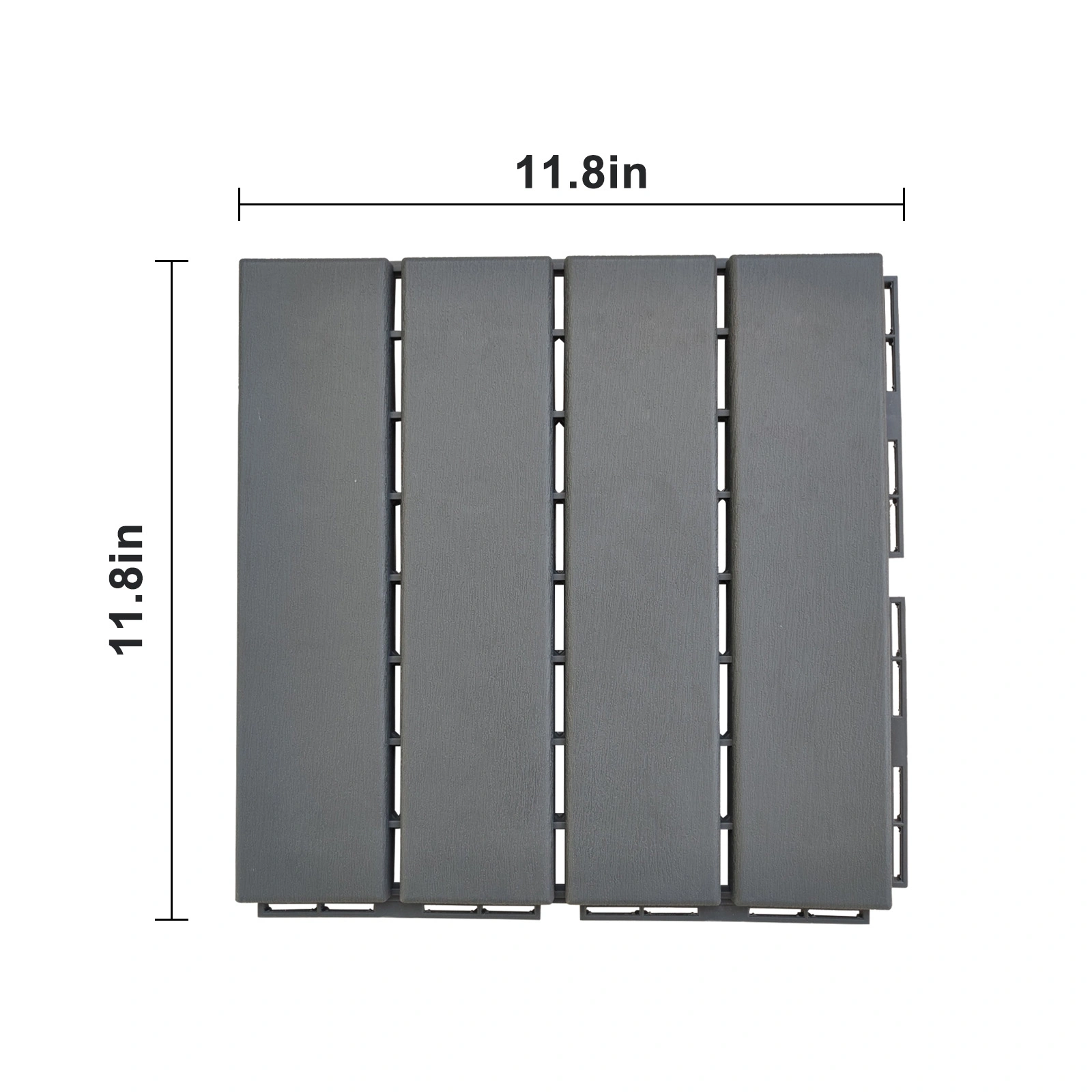 27 Pack Interlocking Deck Tiles 11.8"x11.8", Waterproof Plastic Flooring Tiles for Indoor Outdoor Patio Pool Balcony - Dark Grey view 3