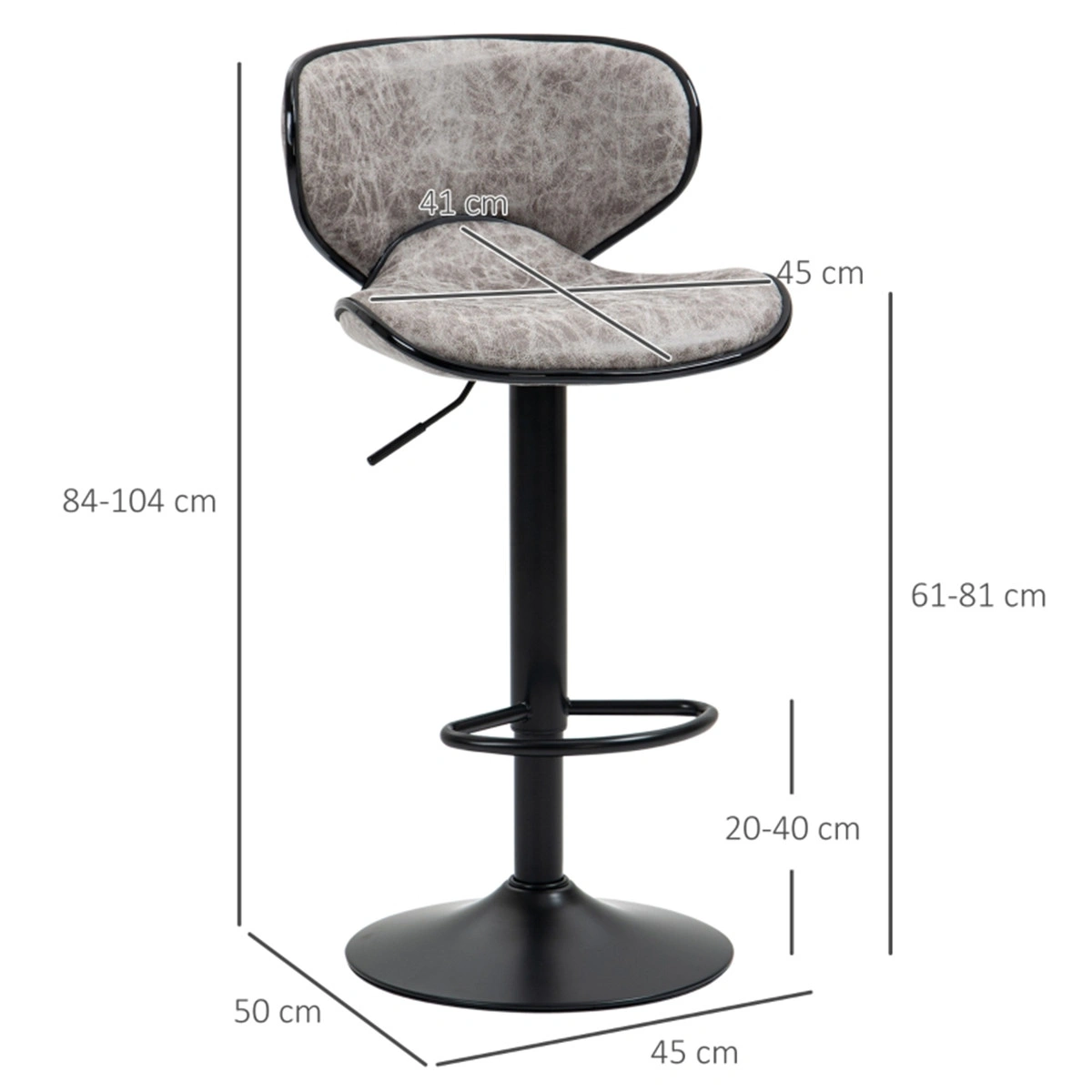 Heavy-Duty Bar Stool,Backless Dining Chair,45"H Counter Height,Non-Slip Footrest,Rust-Resistant Steel Frame,Office Chair,Bulk Pack Available view 2