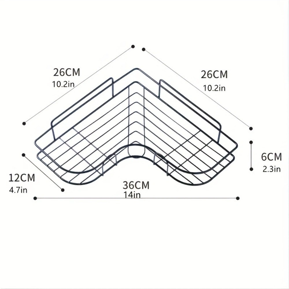 Wall Mounted Bathroom Shelf, Shower Caddy, Triangle No-Punch Storage Rack for Bathroom & Kitchen Accessories view 3