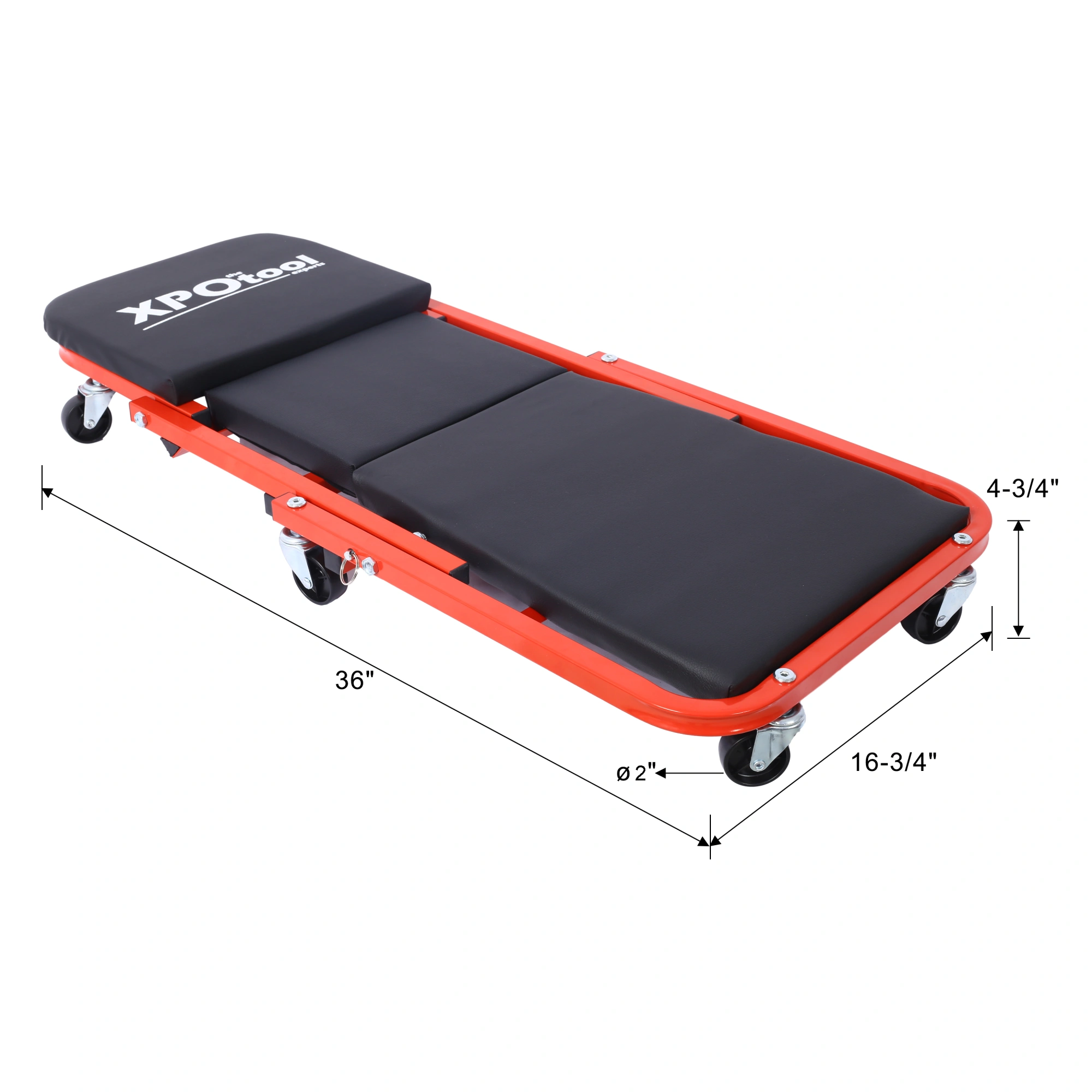 Mechanic Creeper 36" Z-Seat, 300 lb Low Profile Shop Crawler with 6 Smooth Wheels, Red 2-in-1 Garage Tool Cart Seat Gift view 10