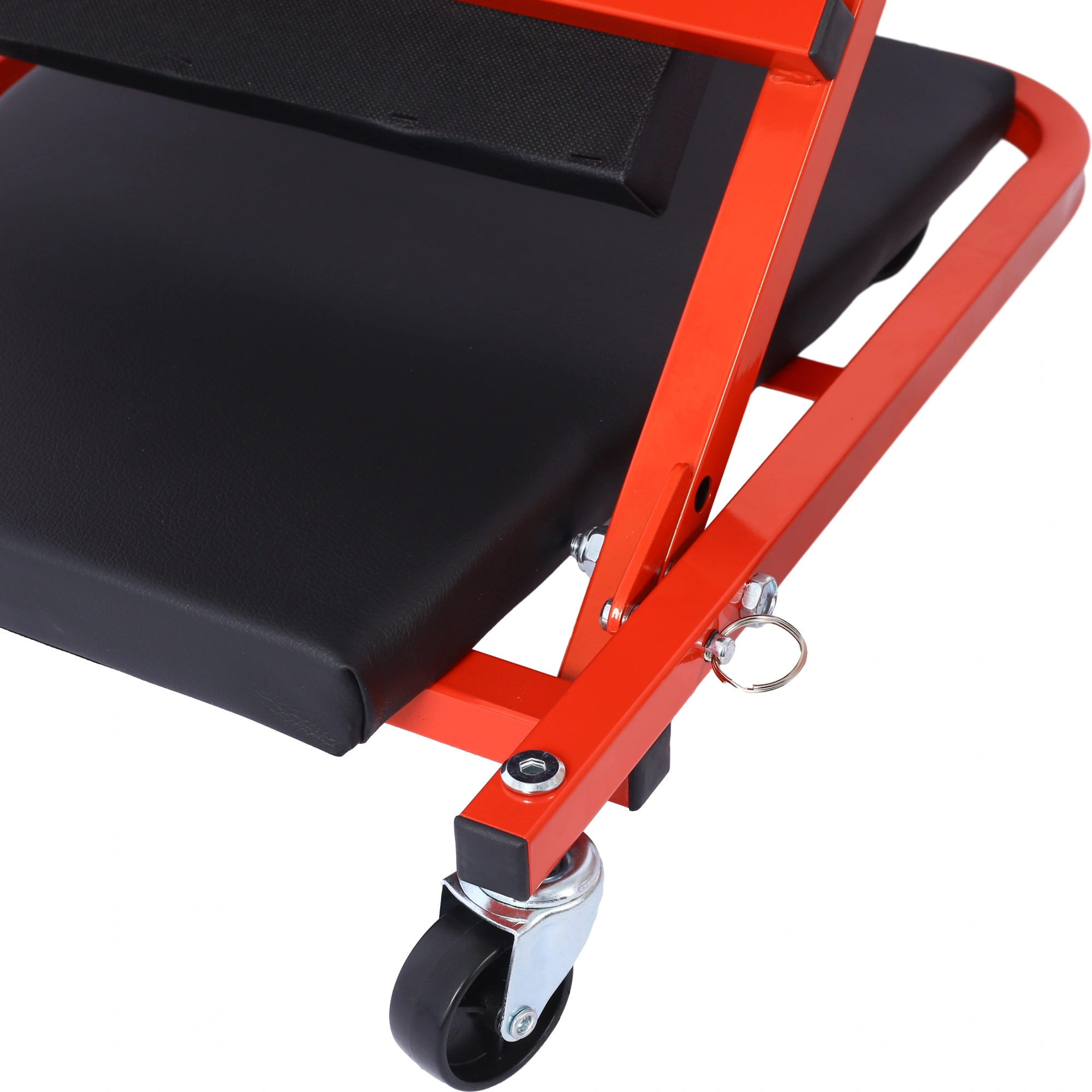 Mechanic Creeper 36" Z-Seat, 300 lb Low Profile Shop Crawler with 6 Smooth Wheels, Red 2-in-1 Garage Tool Cart Seat Gift view 5