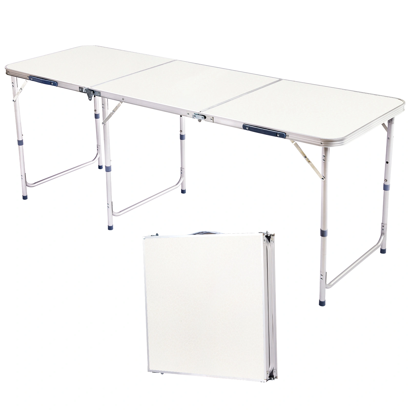 180 x 60 x 70cm Aluminum Alloy Folding Table White