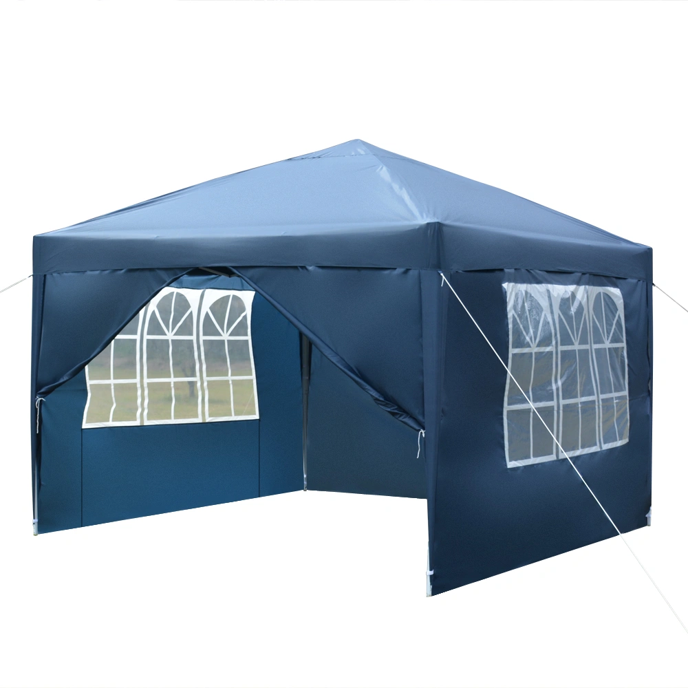 3 x 3m Two Doors & Two Windows Practical Waterproof Right-Angle Folding Tent Blue view 35