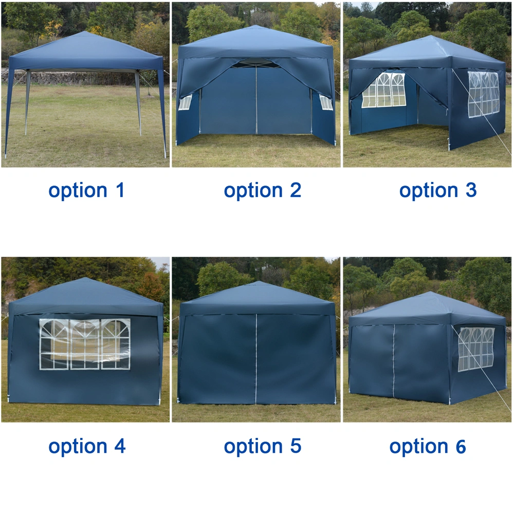 3 x 3m Two Doors & Two Windows Practical Waterproof Right-Angle Folding Tent Blue view 41