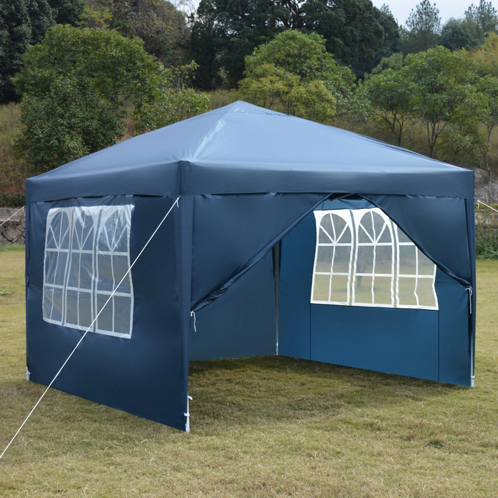 3 x 3m Two Doors & Two Windows Practical Waterproof Right-Angle Folding Tent Blue view 49