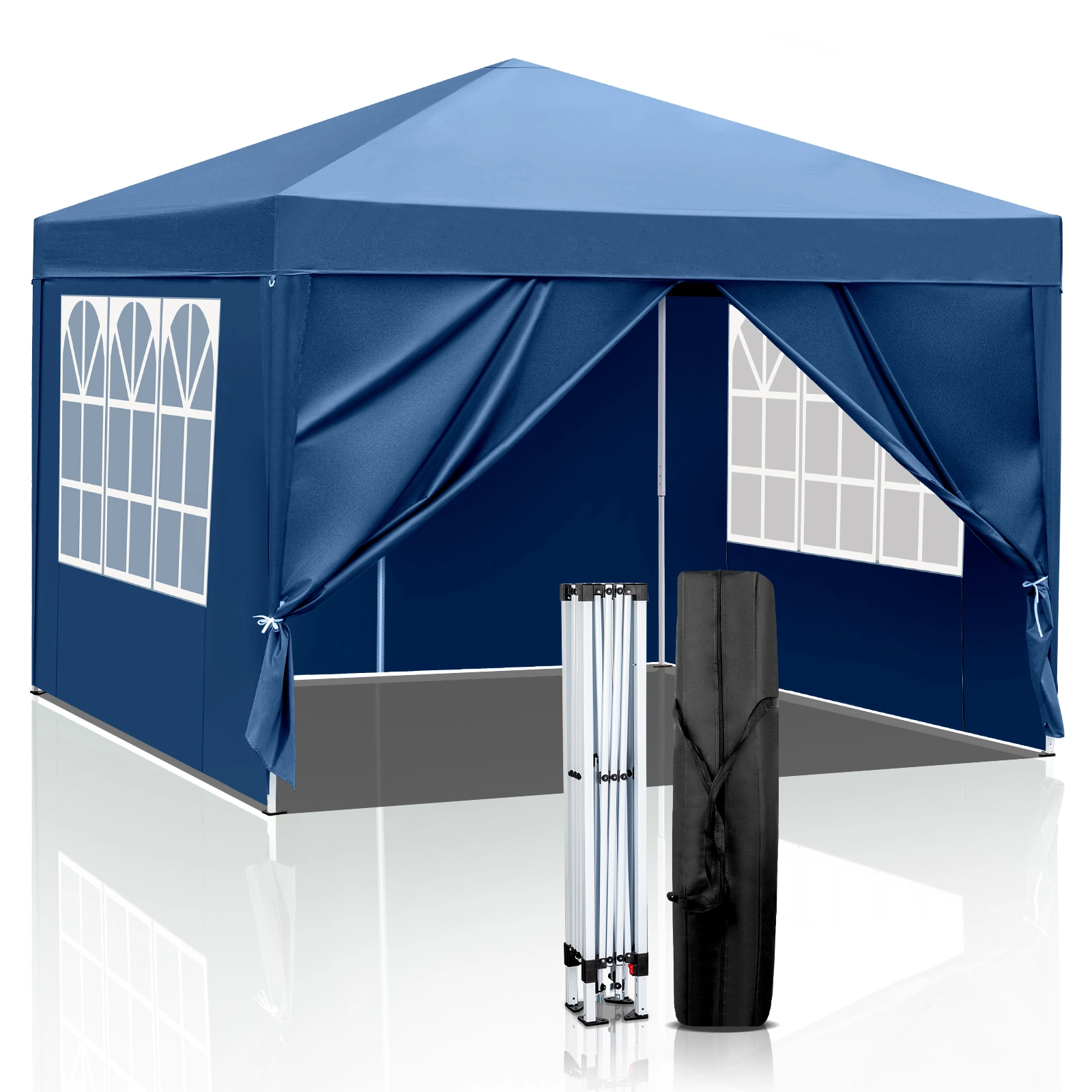 3 x 3m Two Doors & Two Windows Practical Waterproof Right-Angle Folding Tent Blue view 9
