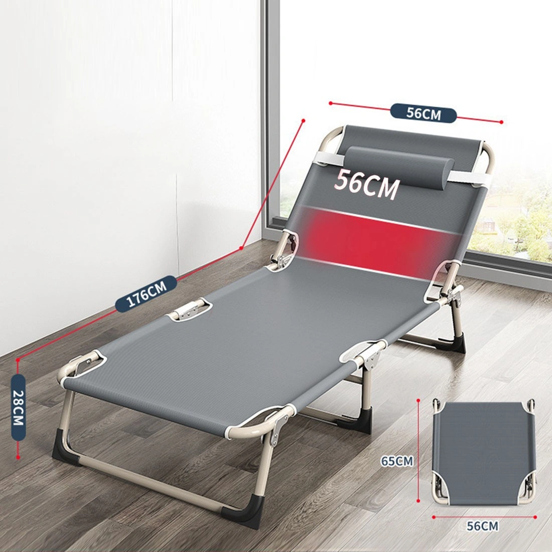 Heavy Duty Folding Bed for Adults Lightweight Foldable Camping Travel Bed with Mattress view 4