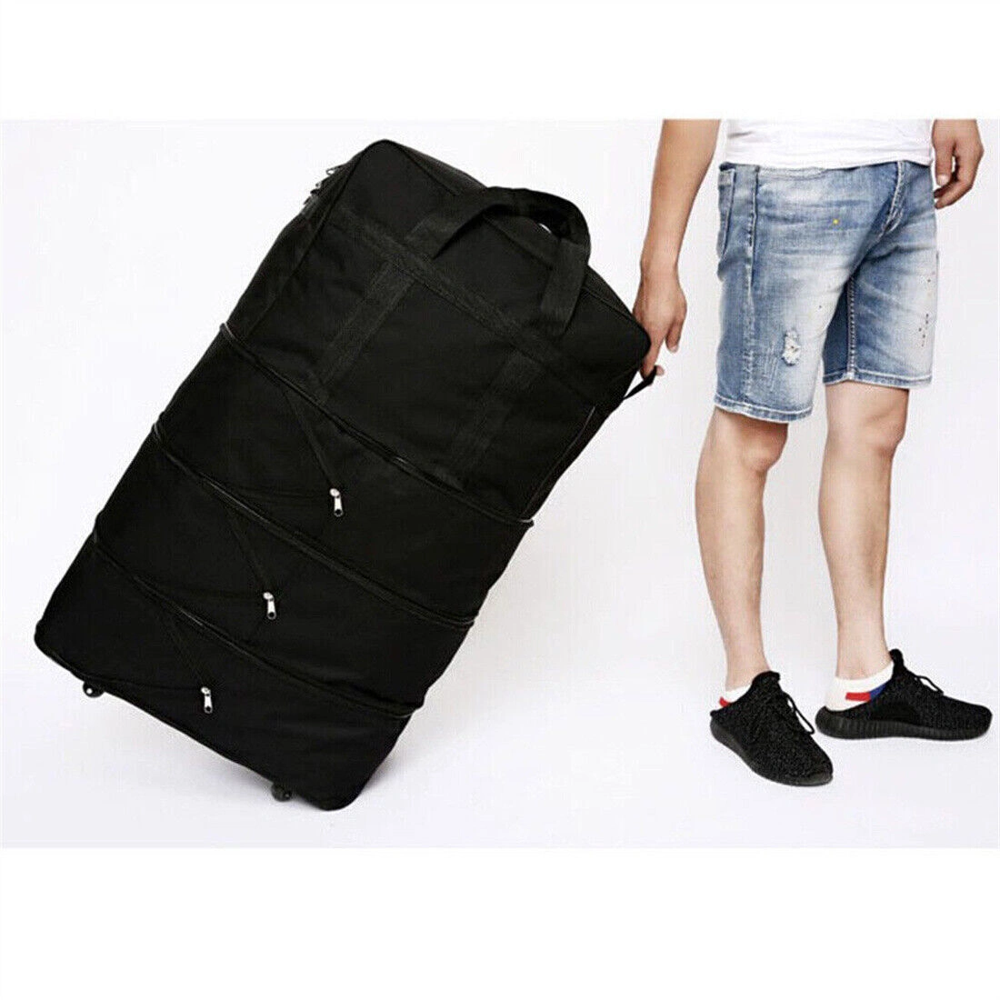 42 Inch Extra Large Lightweight Luggage Trolley Suitcase with Wheels, Travel Bag & Handbag for UK Flights view 5