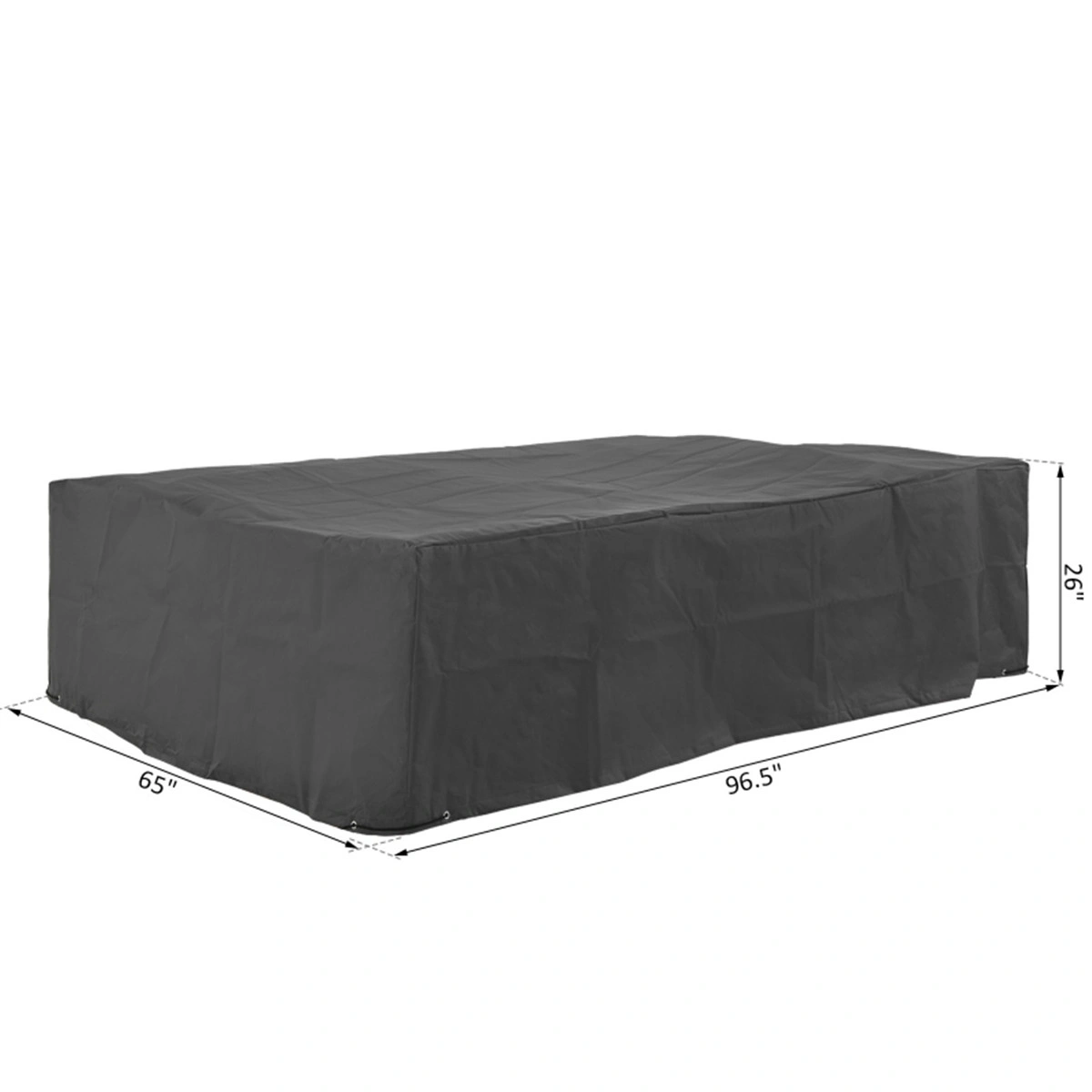 Outdoor Furniture Cover, Waterproof Patio Couch Protector, Heavy-Duty Resin Wicker Sofa Cover with Anti-Wind Design