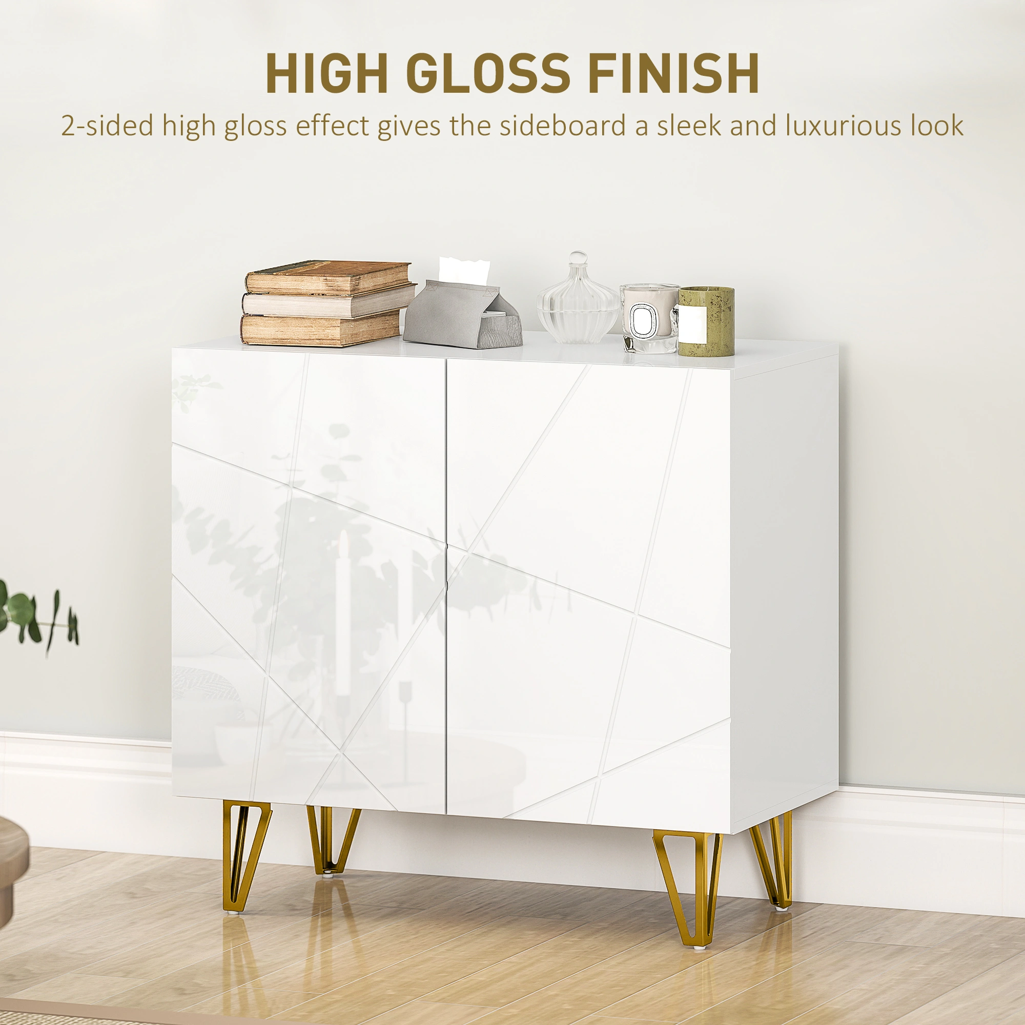 Tall FloorStanding Bookcase with Storage Cabinet - Open Shelf Book Organizer Display Rack for Home Office view 2