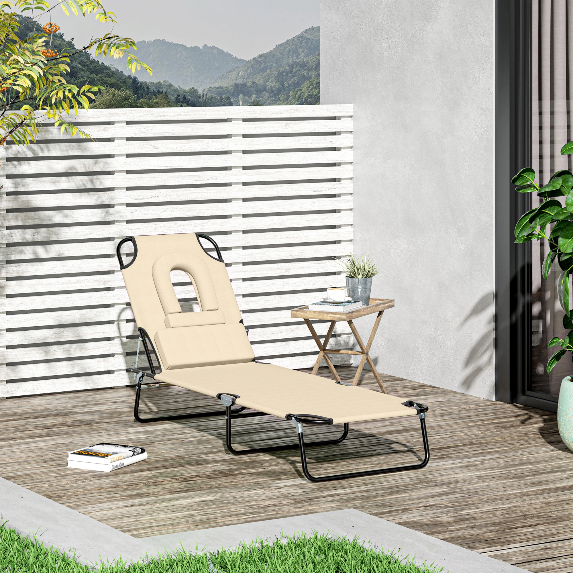 Folding Lounge Rocking Chair Portable Outdoor Recliner Garden Patio seating