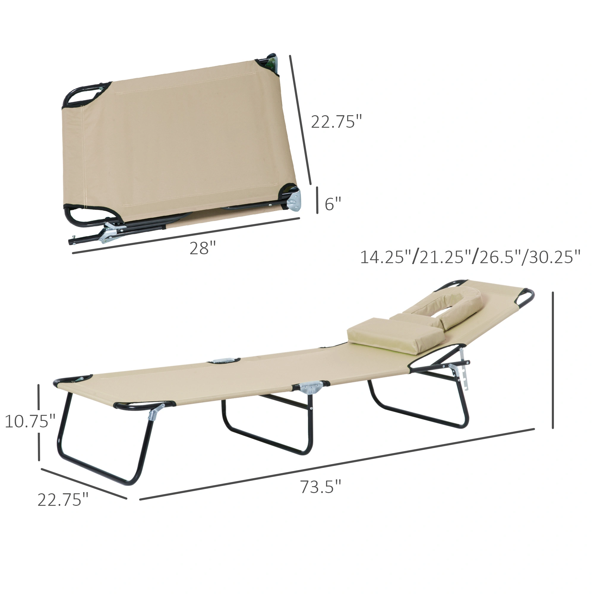 Folding Lounge Rocking Chair Portable Outdoor Recliner Garden Patio seating view 3