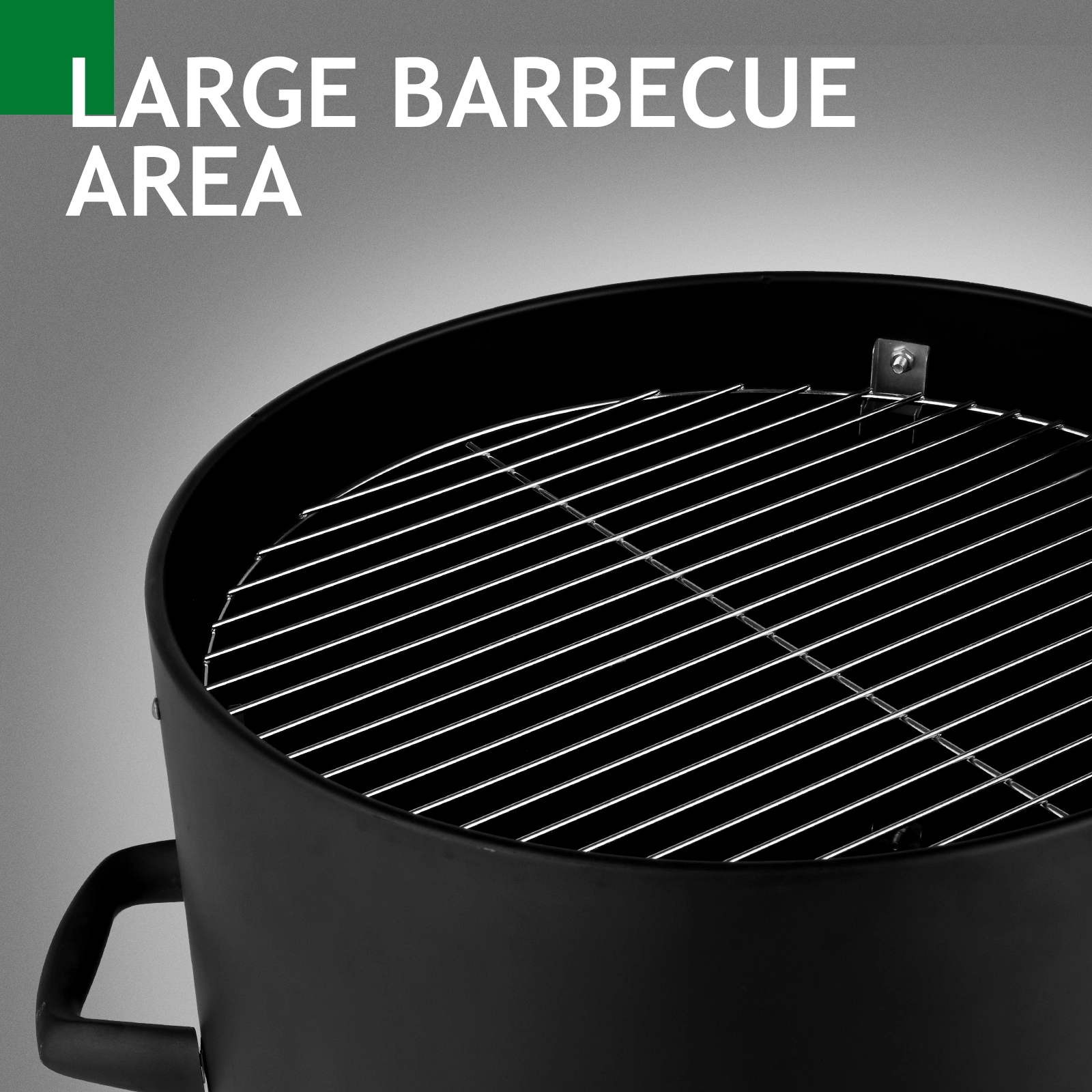 Vertical Steel Charcoal Smoker, Heavy Duty Three Layer Round BBQ Grill Smokey Mountain Cooker for Outdoor Cooking, Black view 13