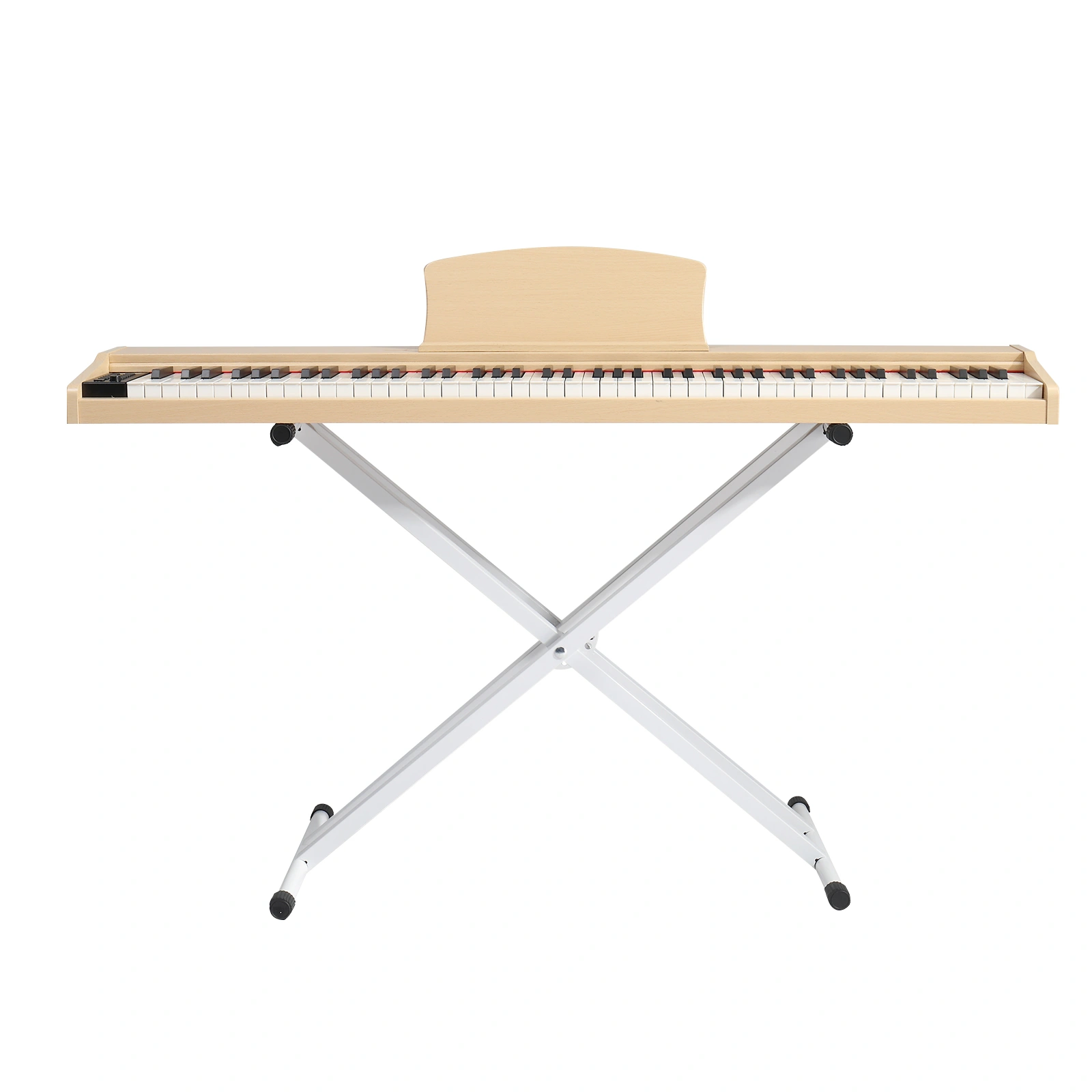 GPP-107 88 Key Full Size Semi-Weighted Standard Keyboards Wooden Digital Piano with Stand, MIDI Bluetooth, Triple Pedals,Headphone and other accessories,for Piano beginner Natural Teak color