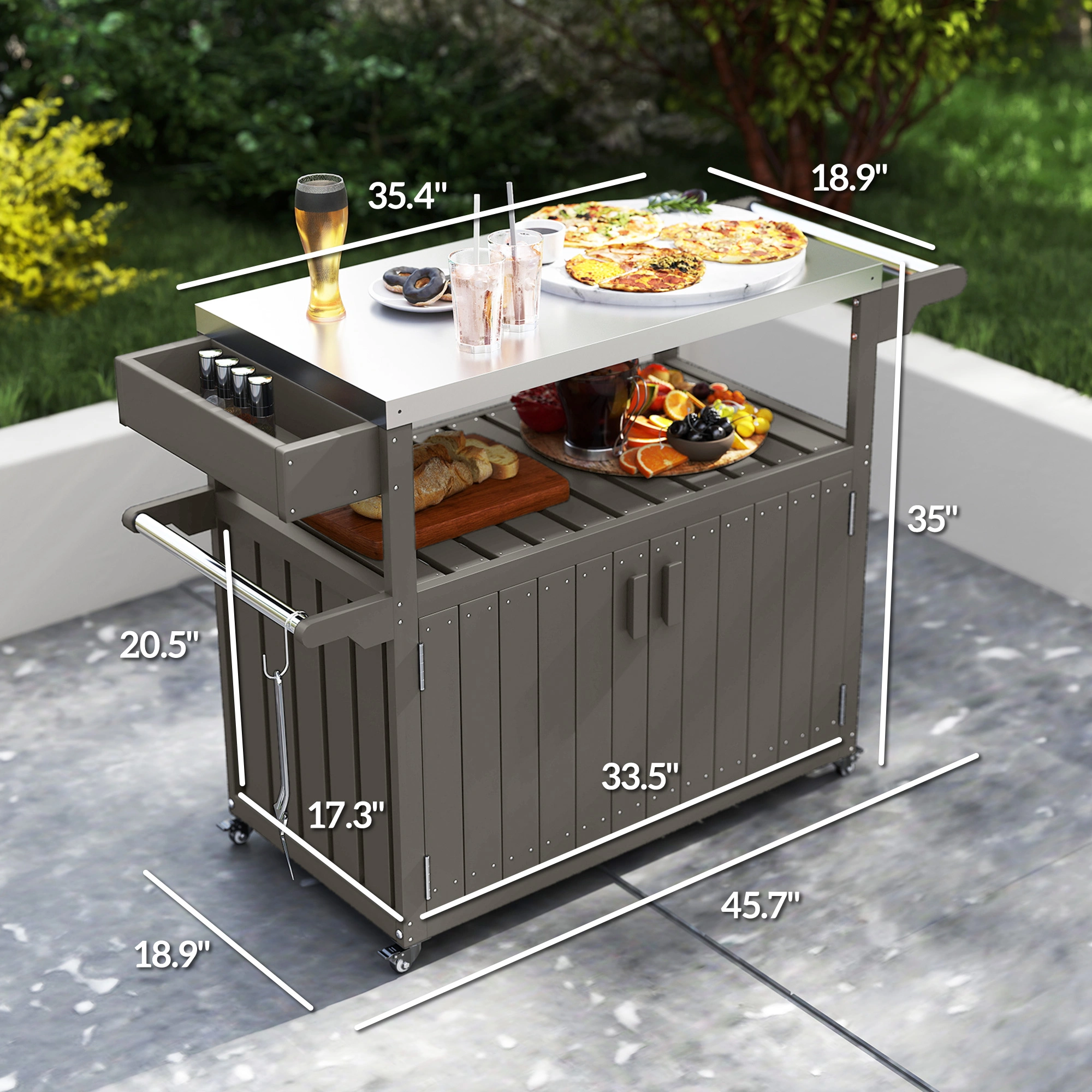 Camping Cart,Grill Cart,Outdoor Bar Cart view 5