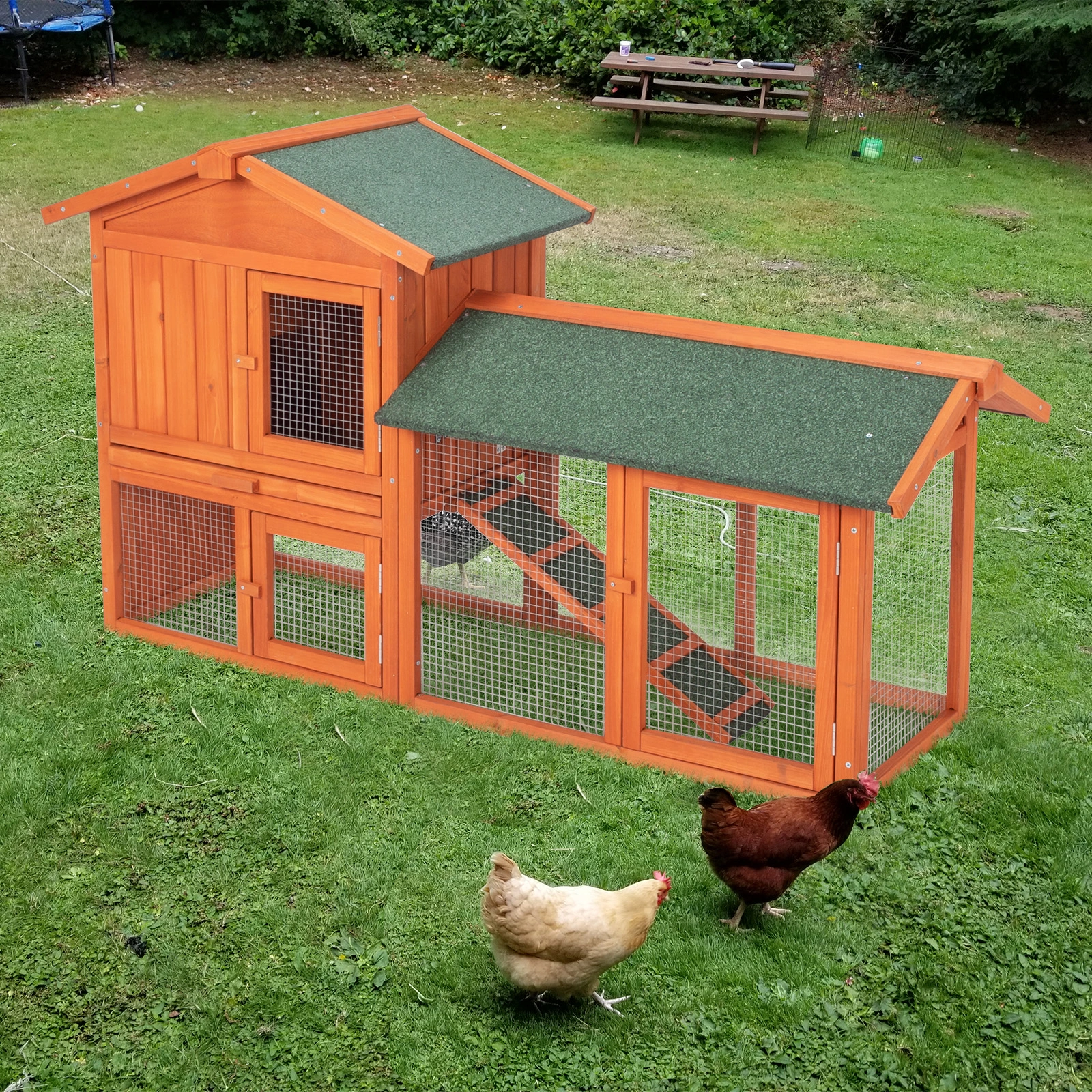 61 Inch Wooden Chicken Coop Hen House Rabbit Hutch Poultry Cage Habitat Same as 39333036 view 14
