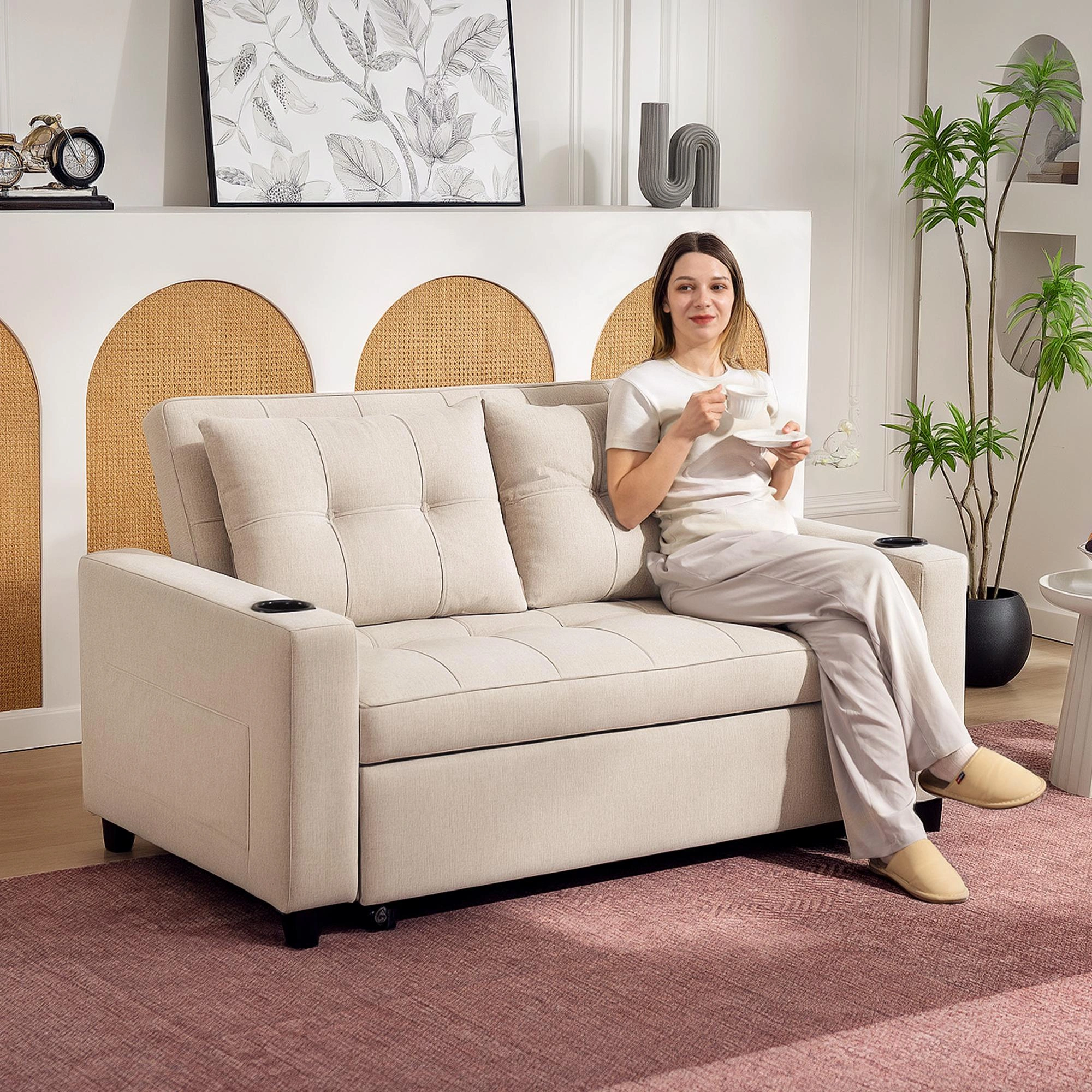 Modern Sofa Chair, Comfortable Accent Lounge Chair for Living Room & Bedroom