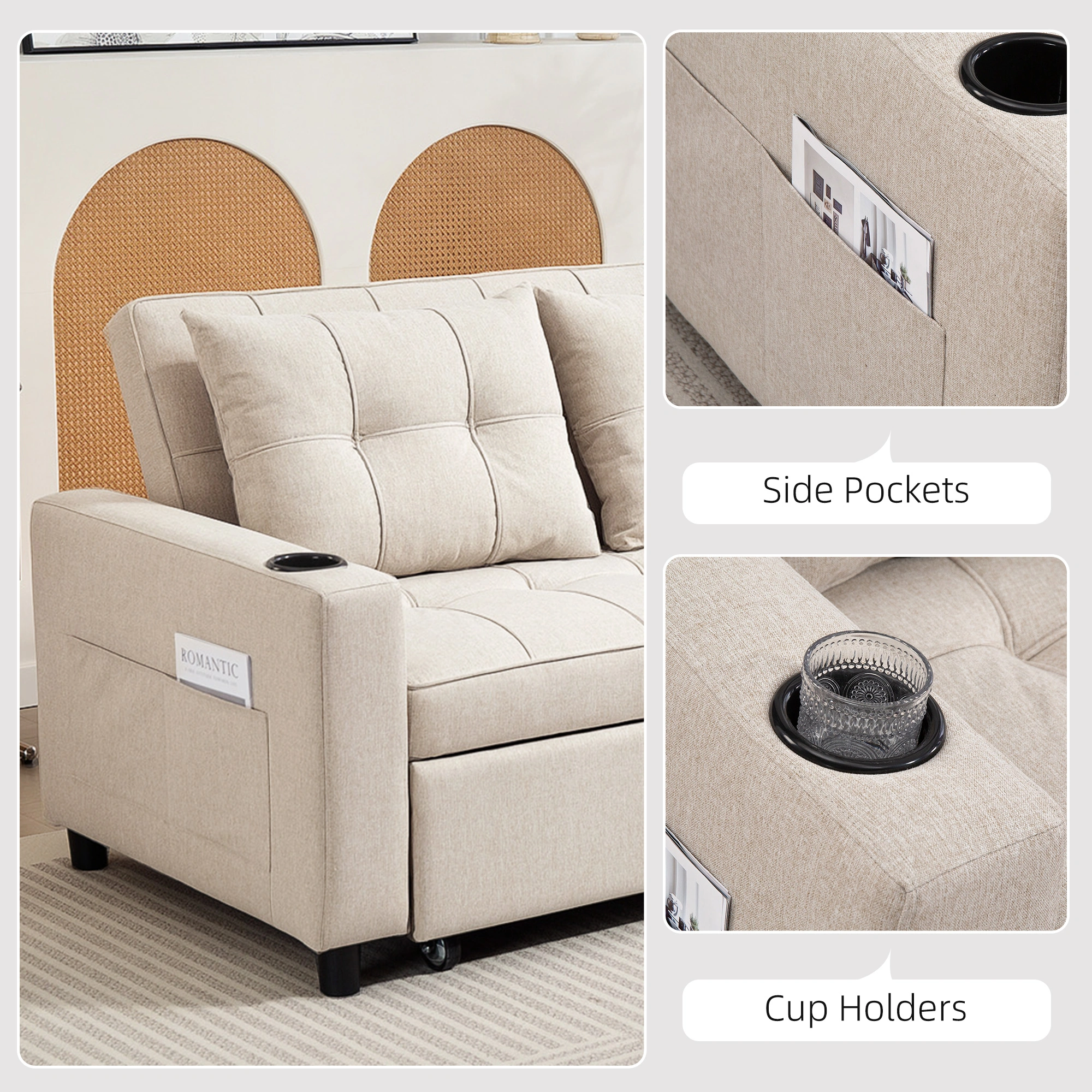 Modern Sofa Chair, Comfortable Accent Lounge Chair for Living Room & Bedroom view 3