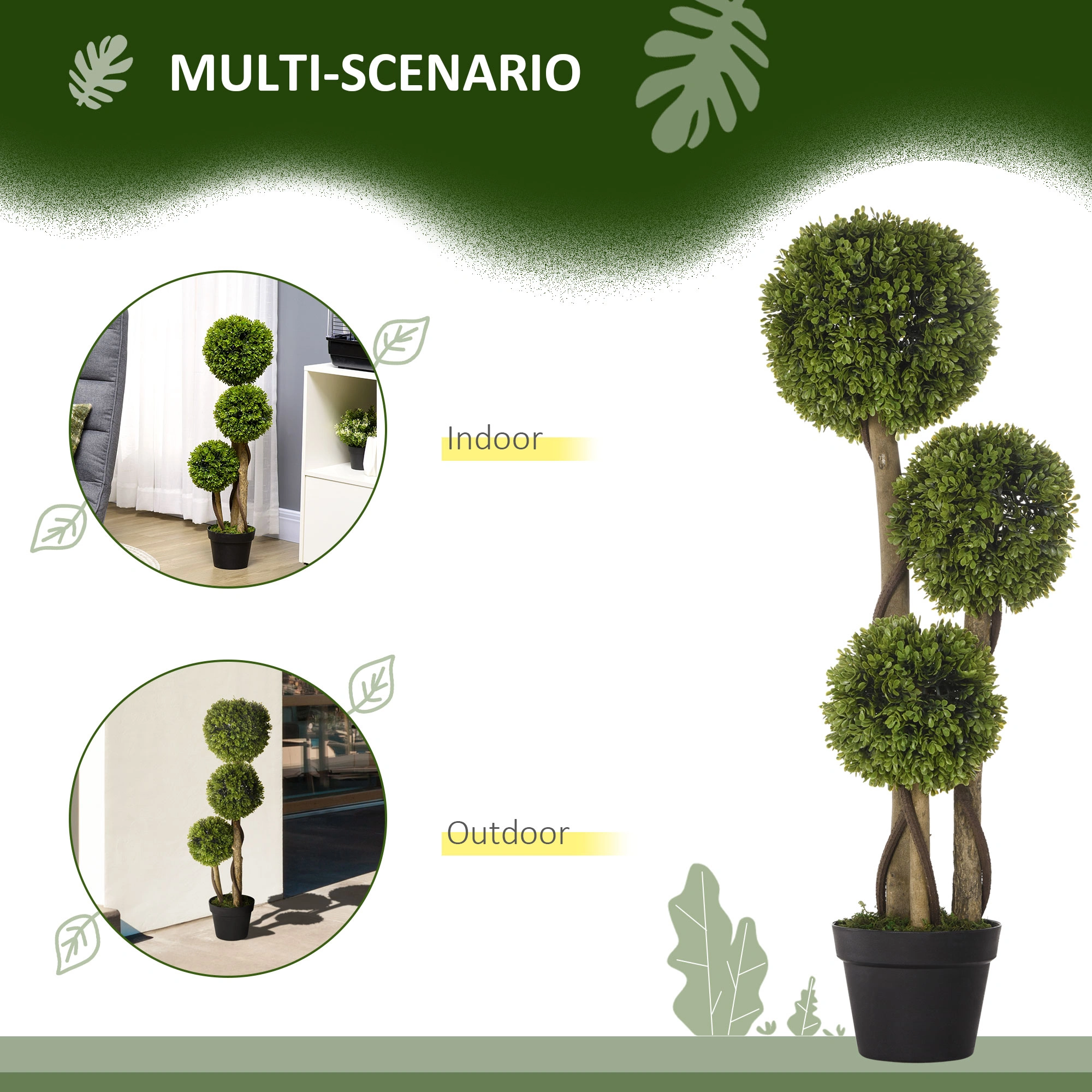 Artificial Potted Plant, Faux Greenery Indoor Outdoor Decorative Fake Plant view 4