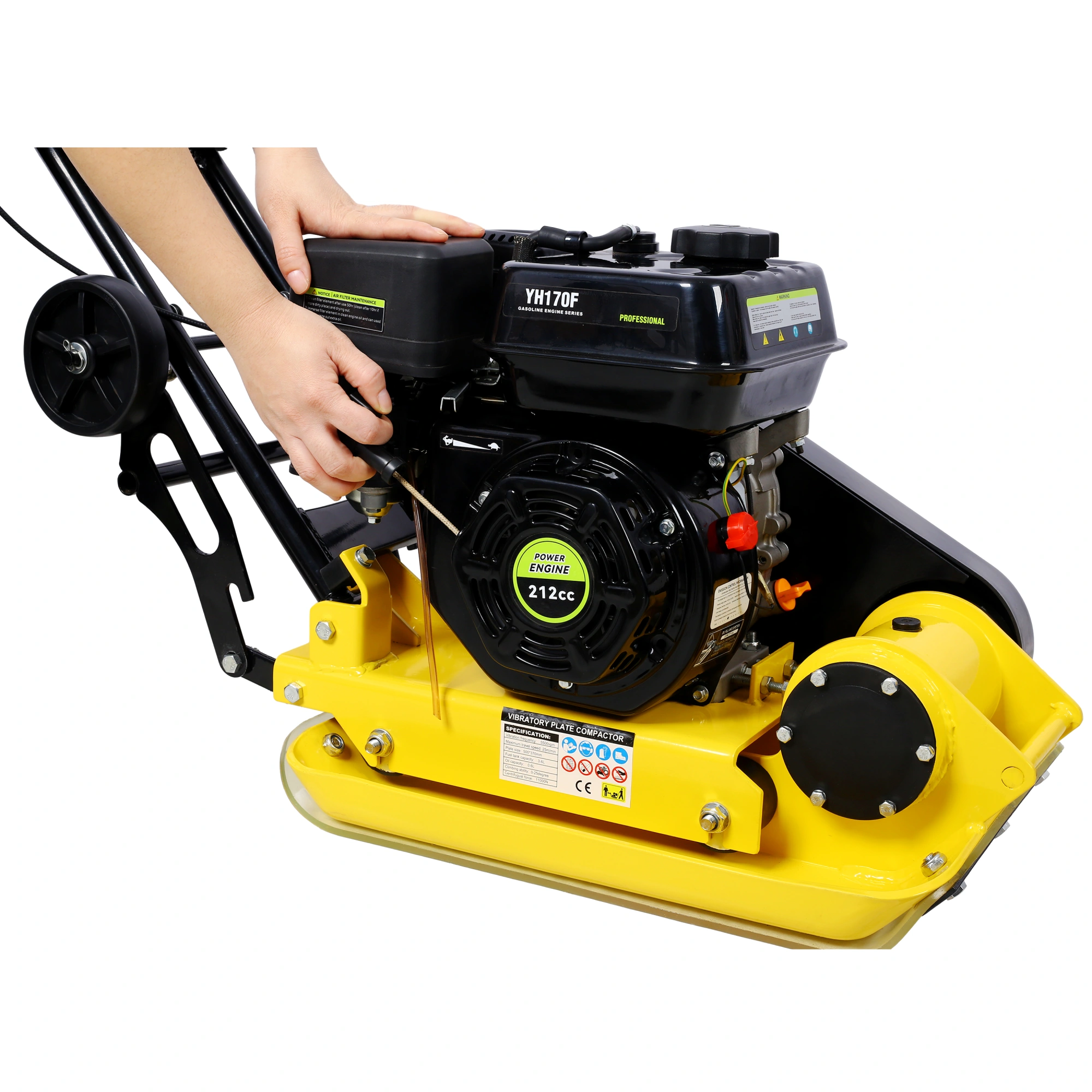 7.0HP 5500VPM MAX Gas Vibration Compaction Force 20 x 14 inch Plate Compactor w/Built-in Wheel,EPA compliant view 10