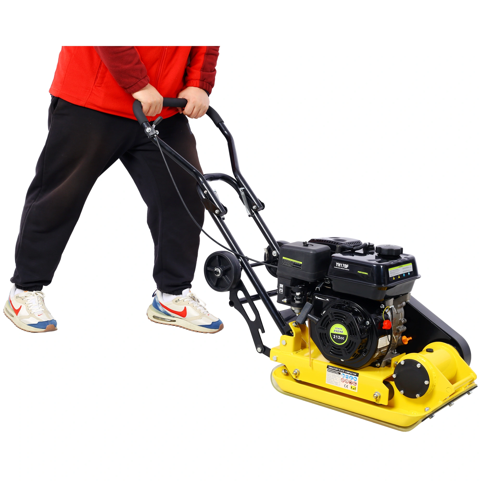 7.0HP 5500VPM MAX Gas Vibration Compaction Force 20 x 14 inch Plate Compactor w/Built-in Wheel,EPA compliant view 2