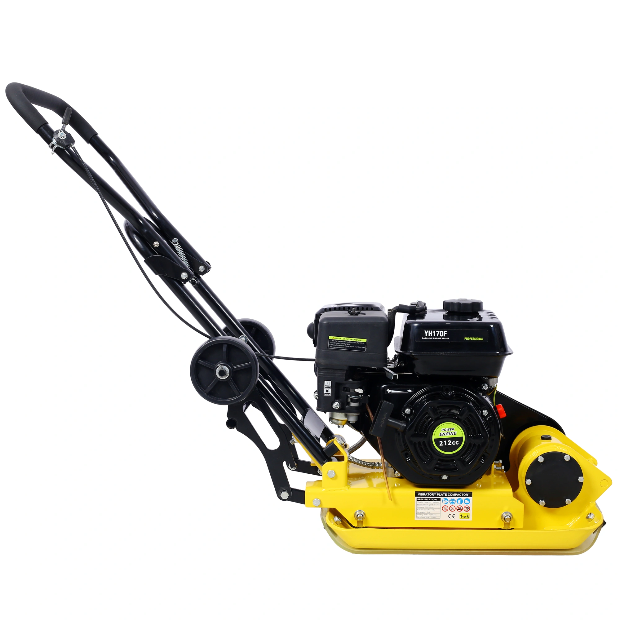 7.0HP 5500VPM MAX Gas Vibration Compaction Force 20 x 14 inch Plate Compactor w/Built-in Wheel,EPA compliant view 7