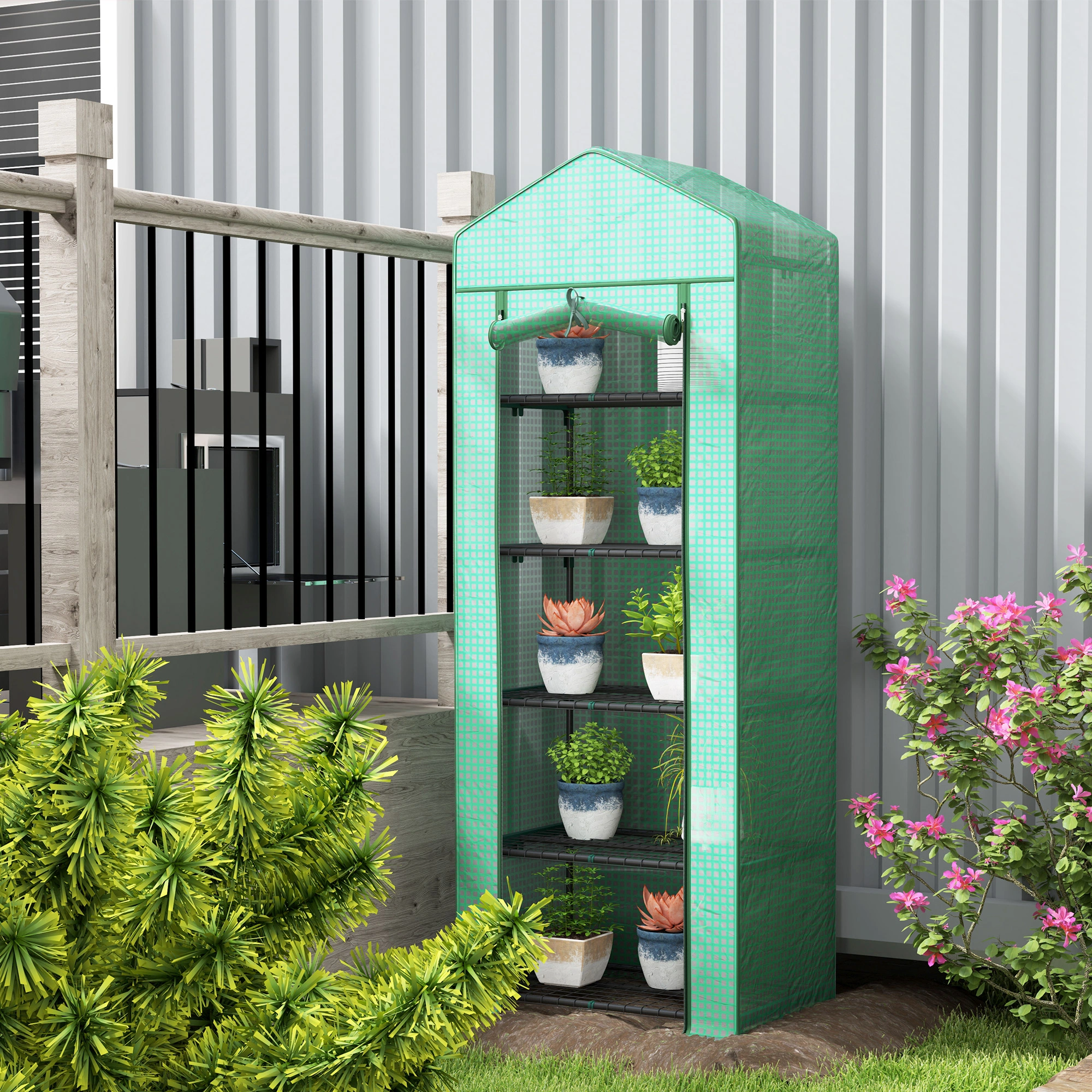 Mini Grow Tent - Foldable Greenhouse with Ventilation Windows, Durable PE Material Plant Protection Cover for Herbs Vegetables Flowers