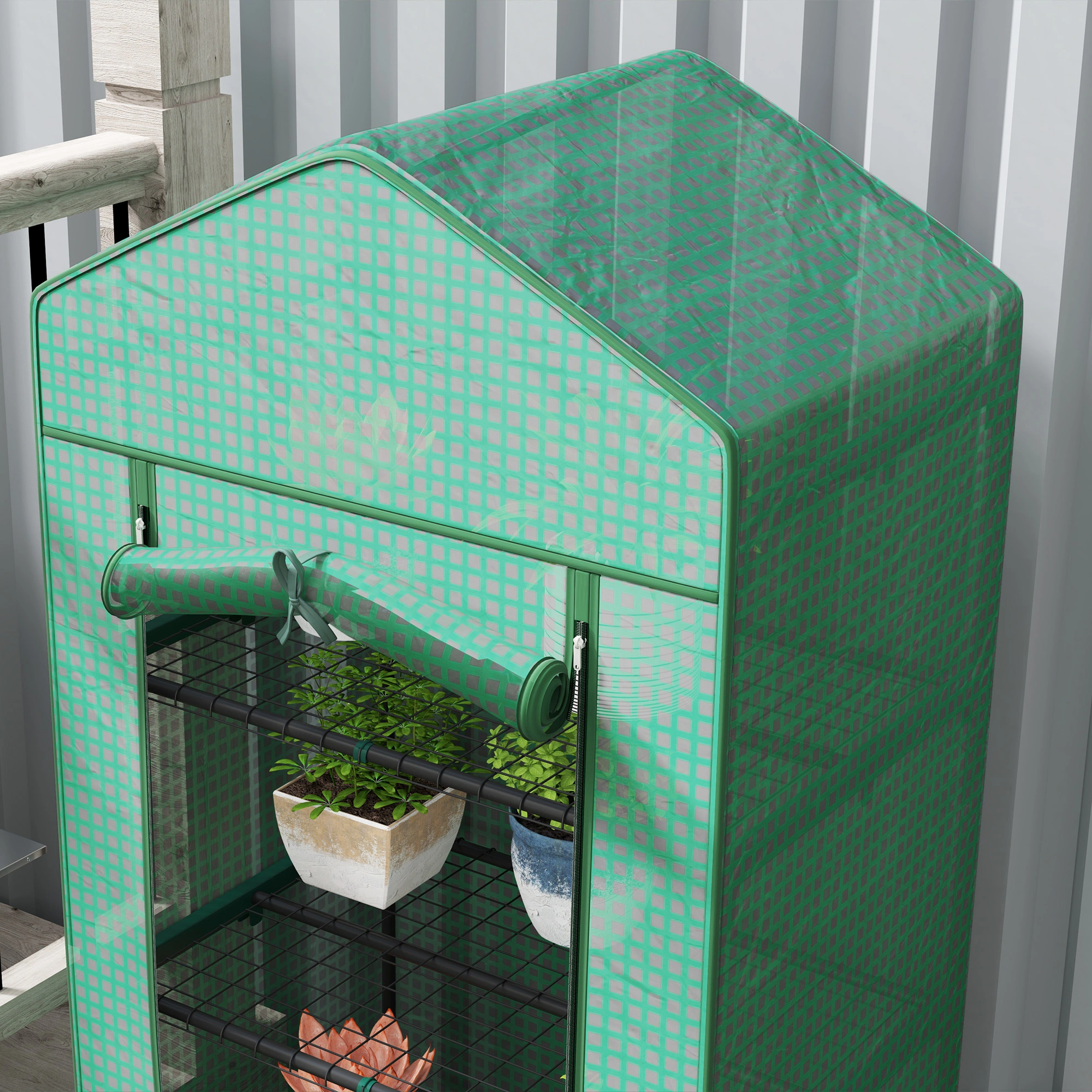 Mini Grow Tent - Foldable Greenhouse with Ventilation Windows, Durable PE Material Plant Protection Cover for Herbs Vegetables Flowers view 2