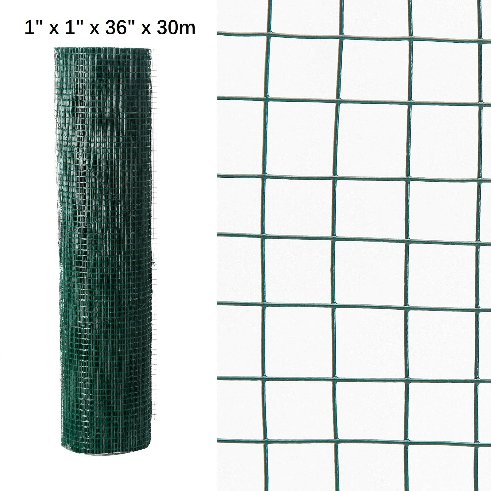 PVC Coated Chicken Wire Mesh 30M Fencing - 36" Wide Garden Barrier & Animal Enclosure for Yard Outdoor Use