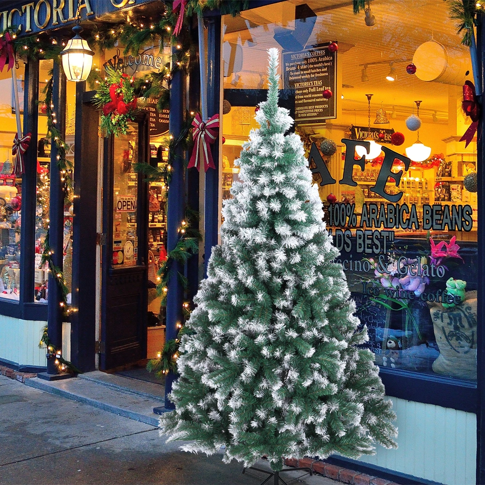 7FT Spray White PVC Christmas Tree 870 Branches view 18