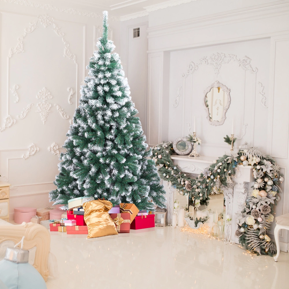 7FT Spray White PVC Christmas Tree 870 Branches view 19