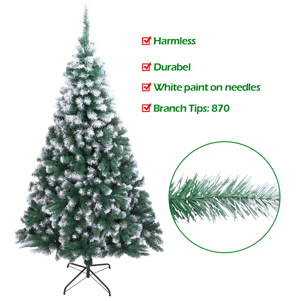 7FT Spray White PVC Christmas Tree 870 Branches view 2