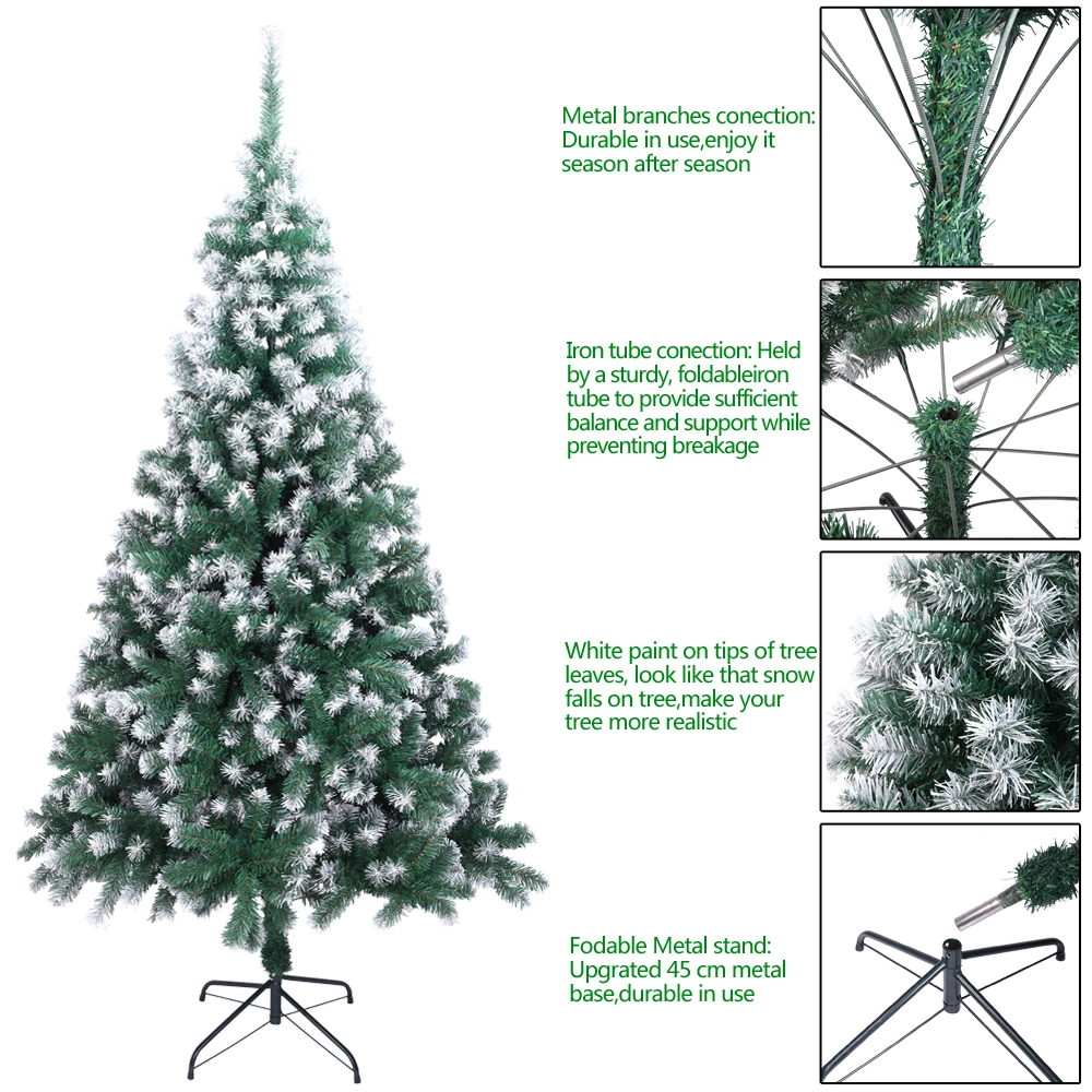7FT Spray White PVC Christmas Tree 870 Branches view 3