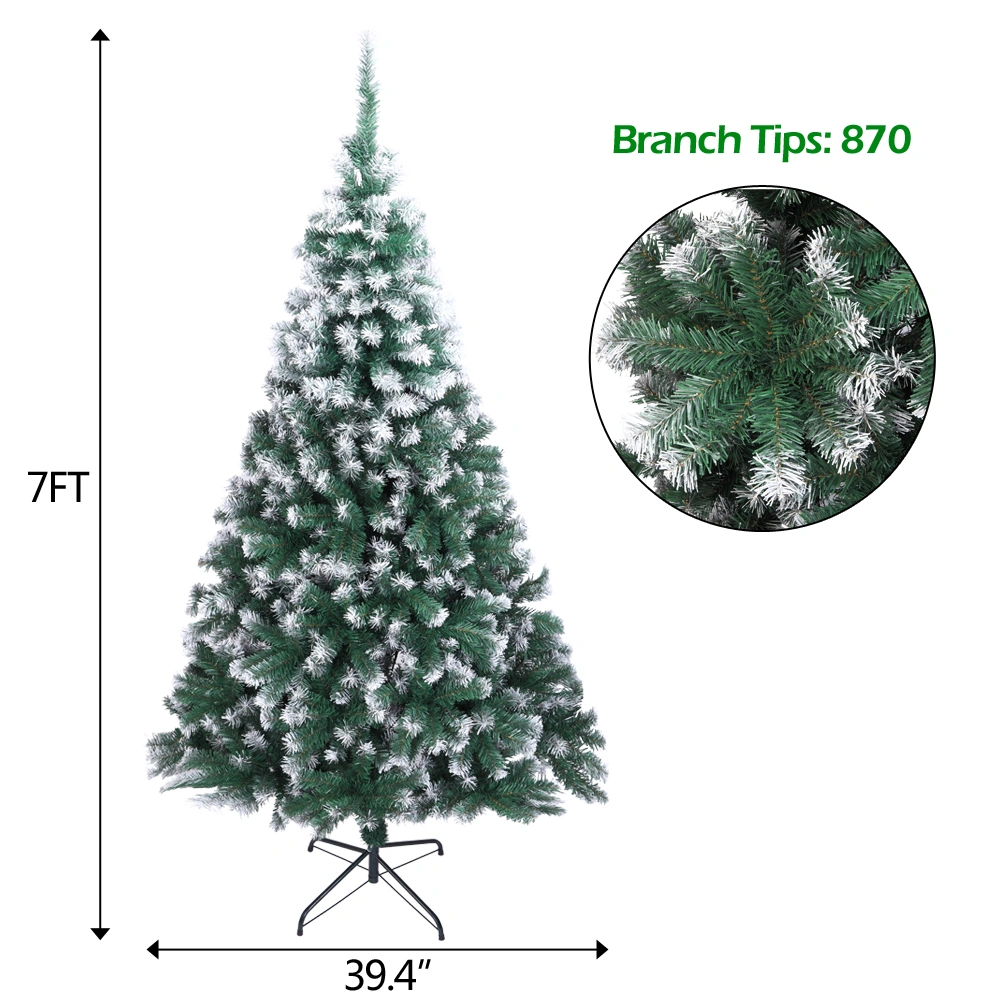 7FT Spray White PVC Christmas Tree 870 Branches view 4