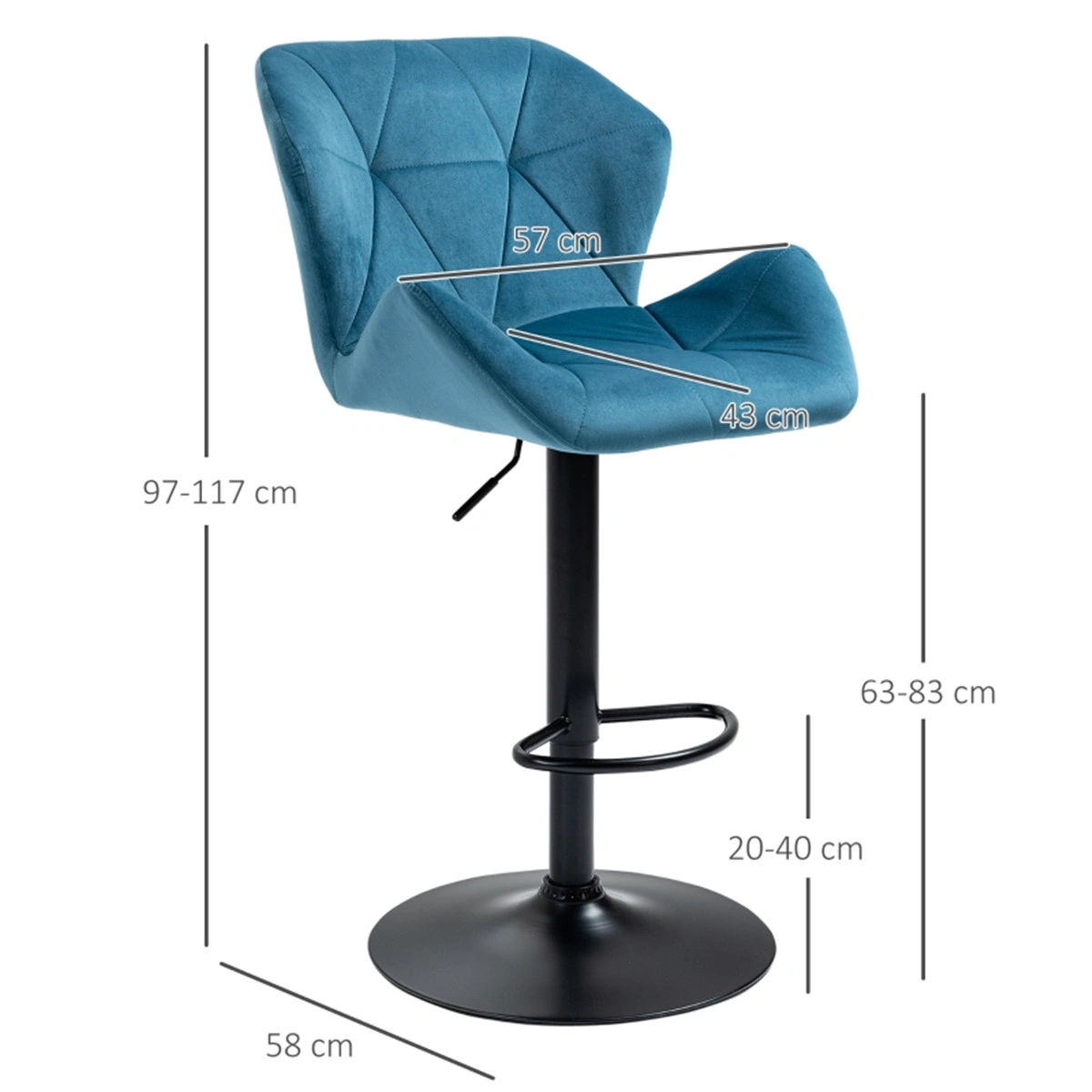 Elegant Bar Stools Dining Chair, Office Chair - High Back Swivel Chair with Lumbar Support for Kitchen view 3