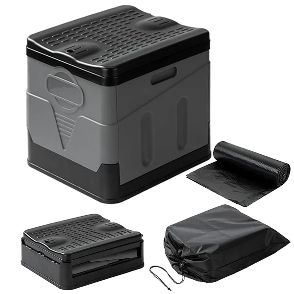 Portable Toilet with Carry Bag Foldable Emergency Toilet with Lid Trash Bags Camping Toilet Foldable Toilet for Car Indoor Outdoor Commode Travel Toilet Portable Toilet for Camping,Tent,Hiking,Boating view 4