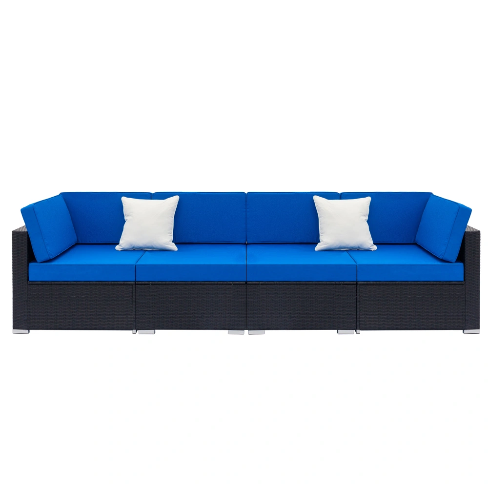 Fully Equipped Weaving Rattan Sofa Set with 1pcs Corner Sofas & 1pcs Single Sofas - Woven Rattan view 2