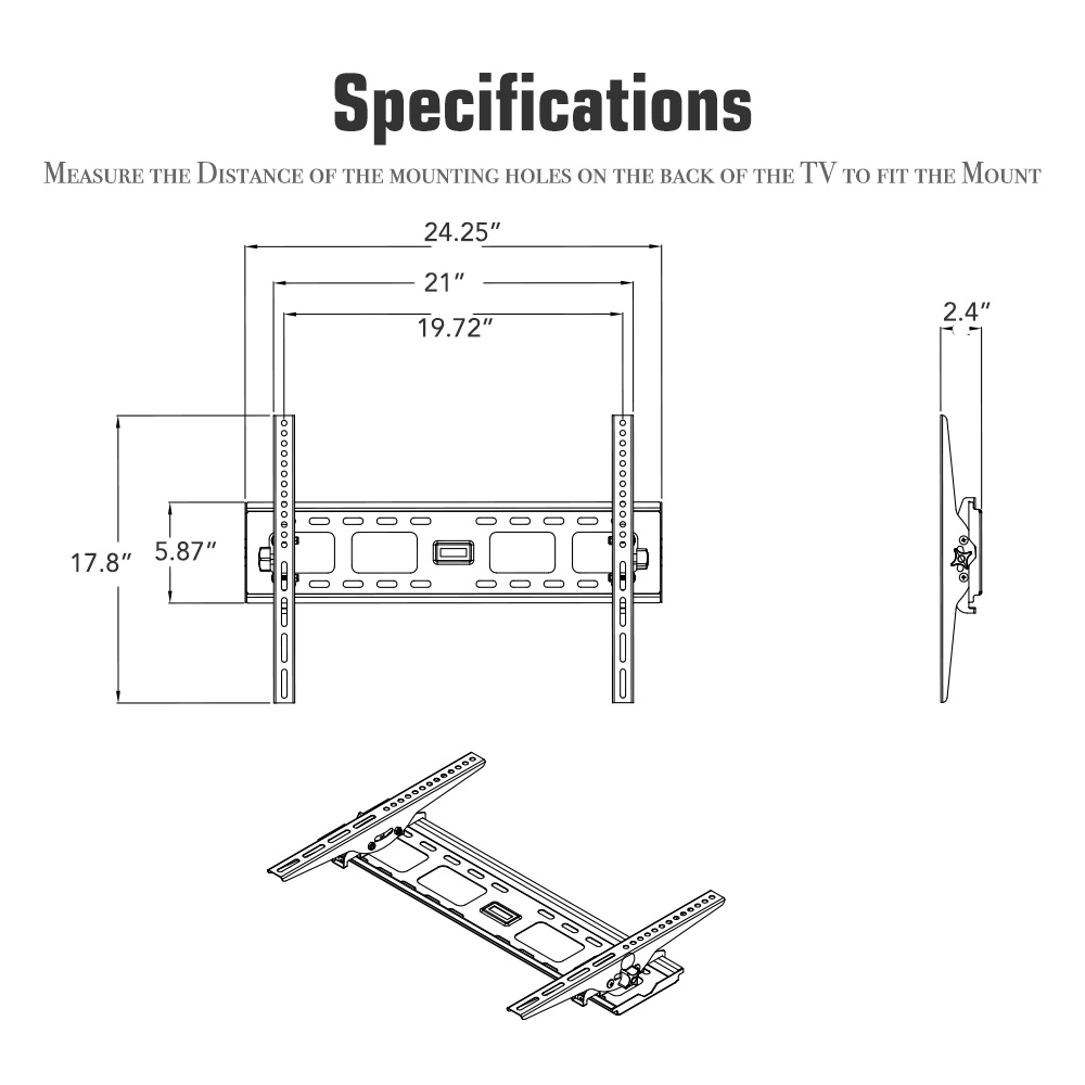 TMW600 32-70" Flat Tilting TV Wall Mount with Spirit Level view 14