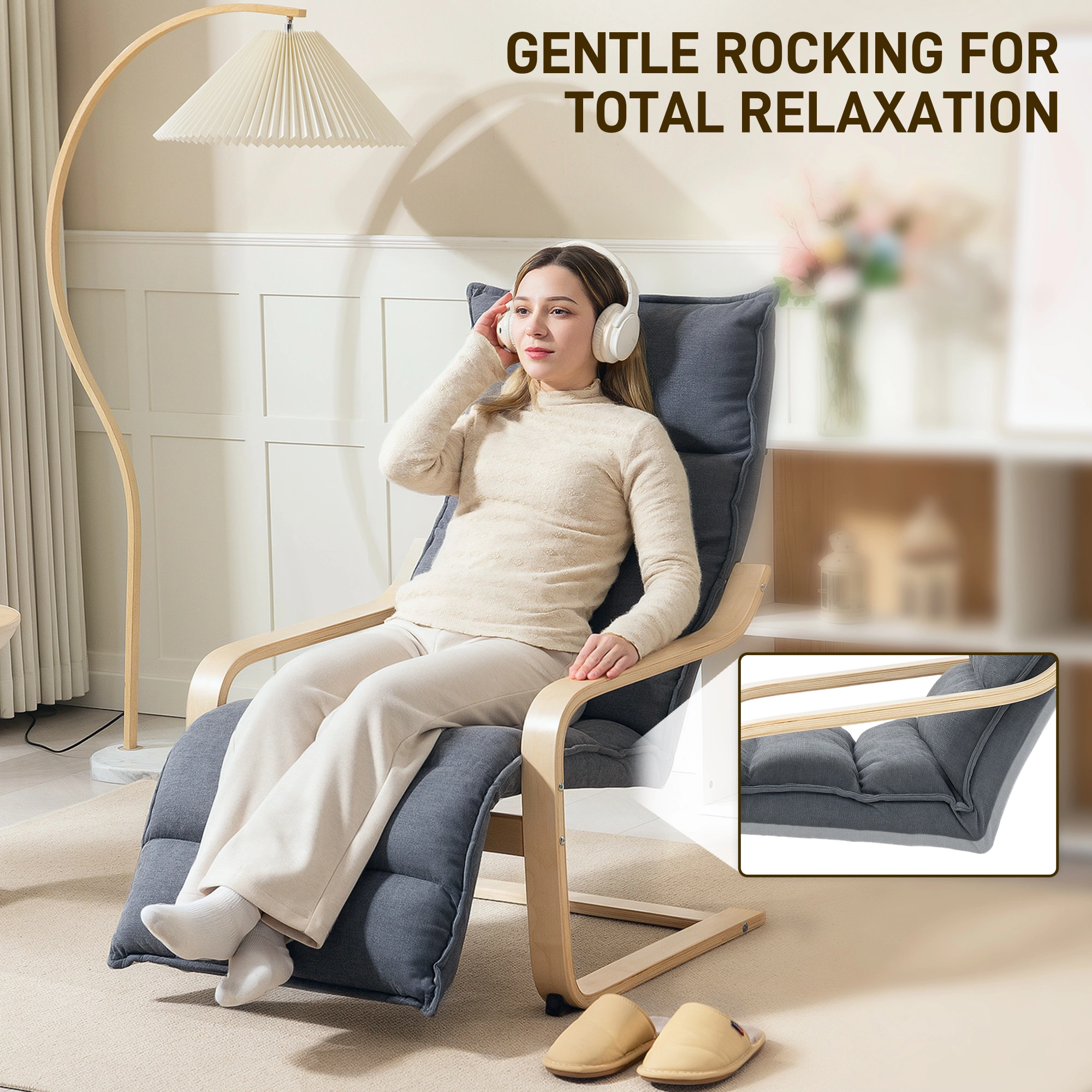 Power Recliner Chair, Sofa Chaise Lounge with Footrest, Rocking Recliner Chair for Living Room Bedroom, Home Office
