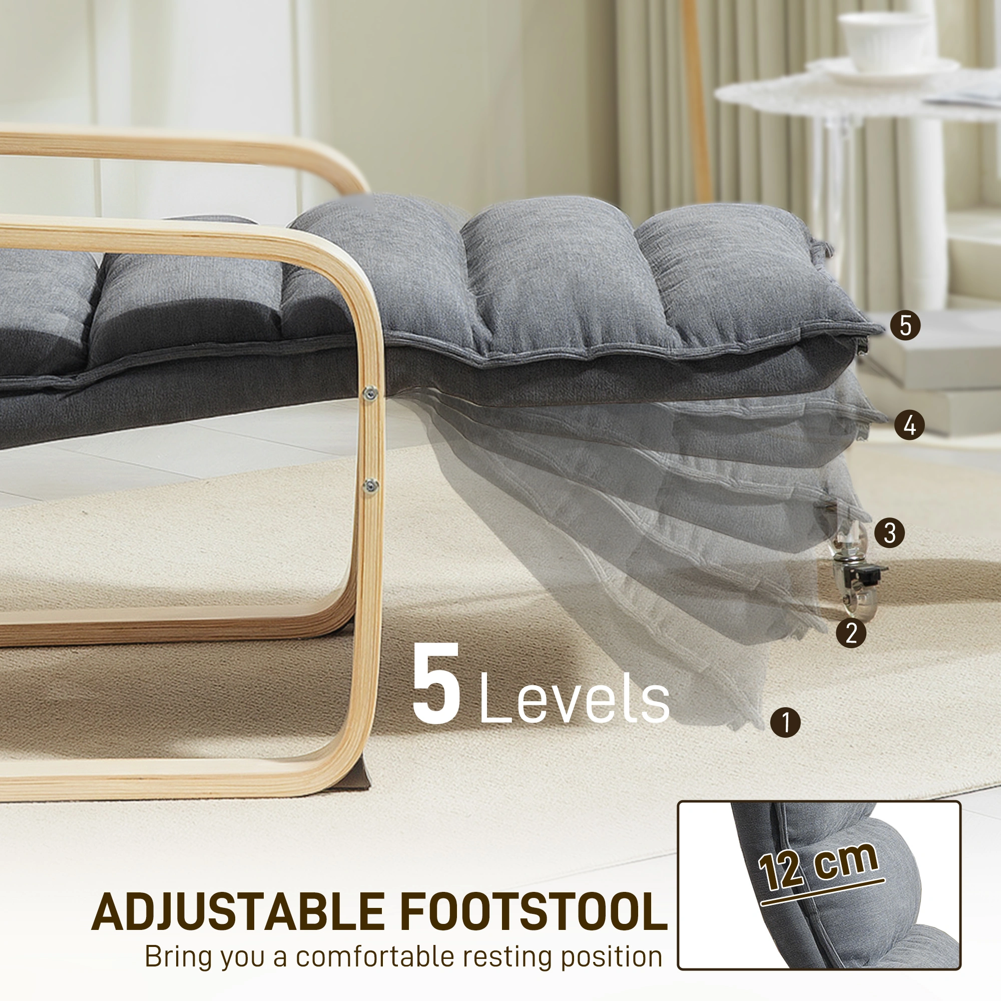 Power Recliner Chair, Sofa Chaise Lounge with Footrest, Rocking Recliner Chair for Living Room Bedroom, Home Office view 5