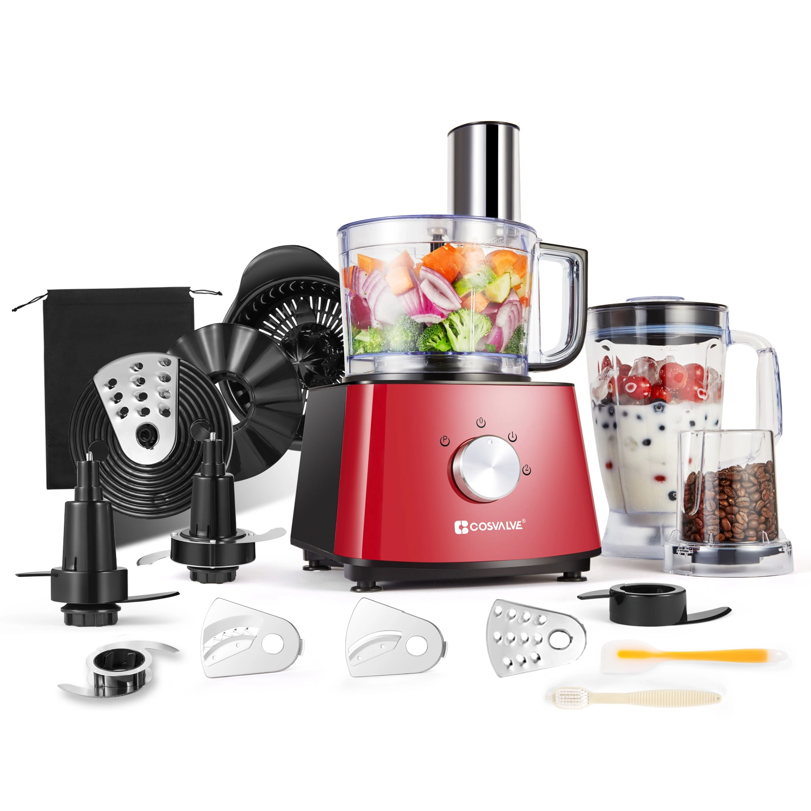 9-in-1 Multifunctional Food Processor & Mixer, All-in-One Kitchen Blender Chopper for Prep & Blending view 2