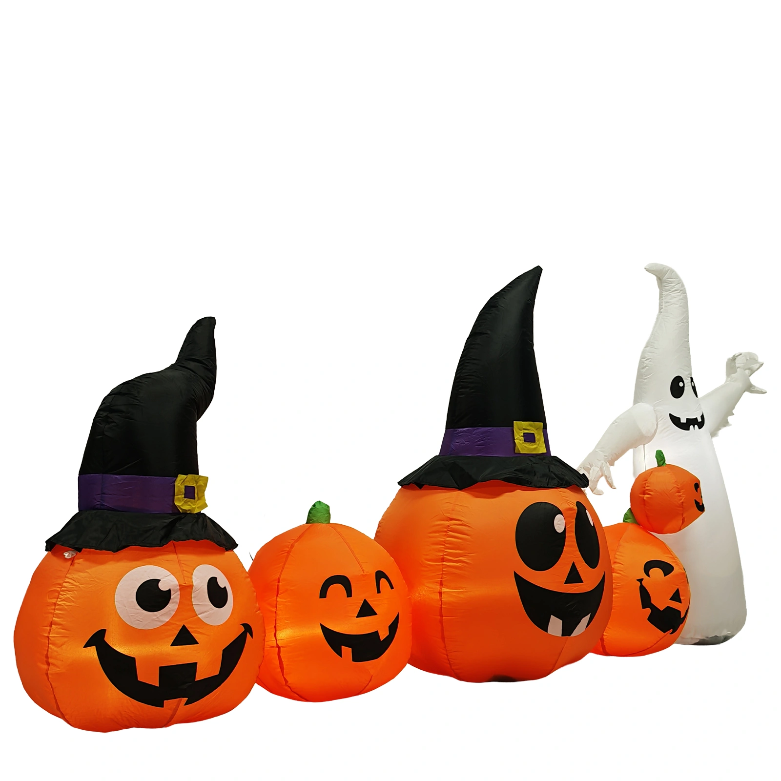 8FT Halloween Inflatable Pumpkins and Ghost Yard Decoration, Outdoor Indoor Blow Up Decor with Built-in LED Lights, Lawn Garden Haunted Display view 3